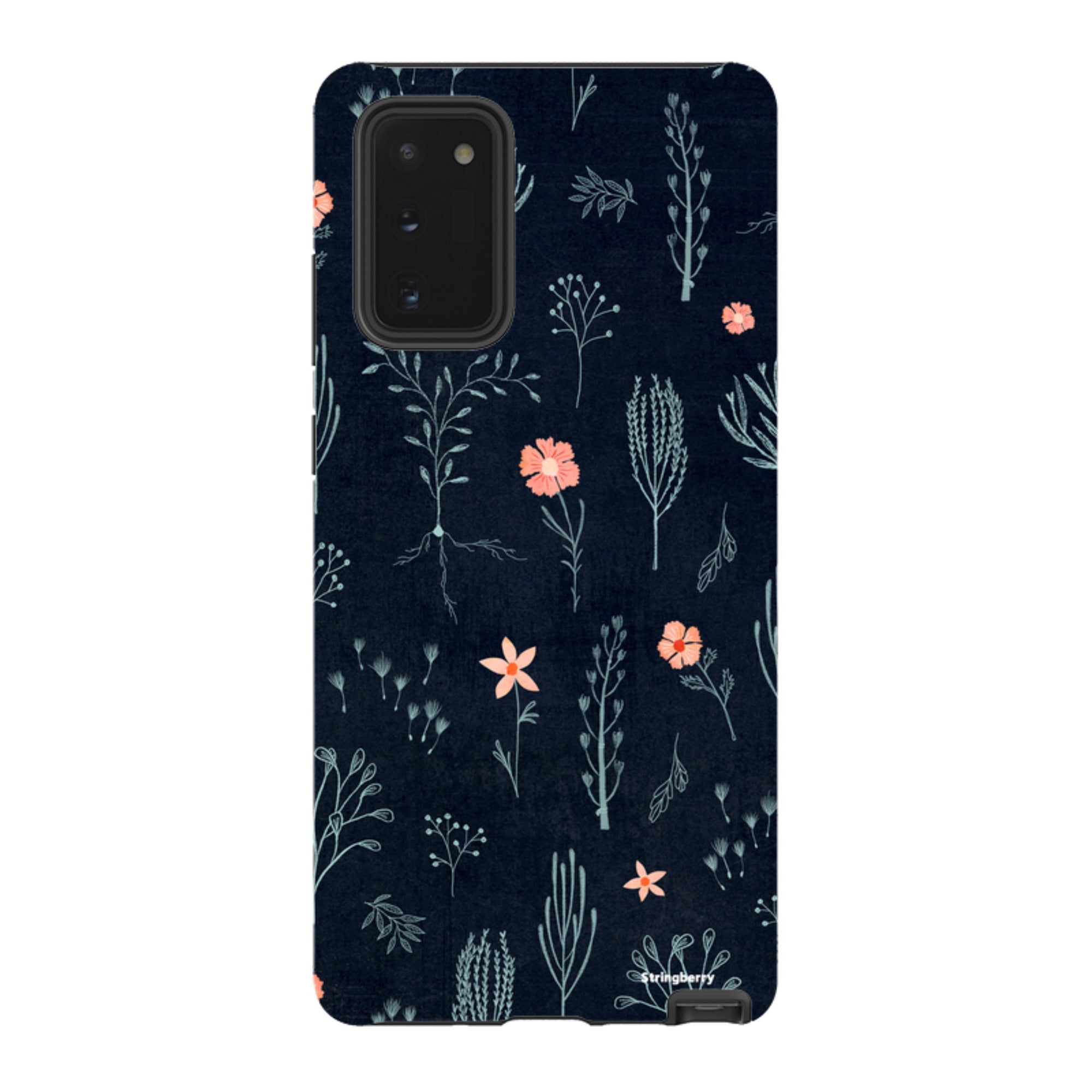 Samsung Tough Case - Floral Light Blue And Pink By Katherine Quinn