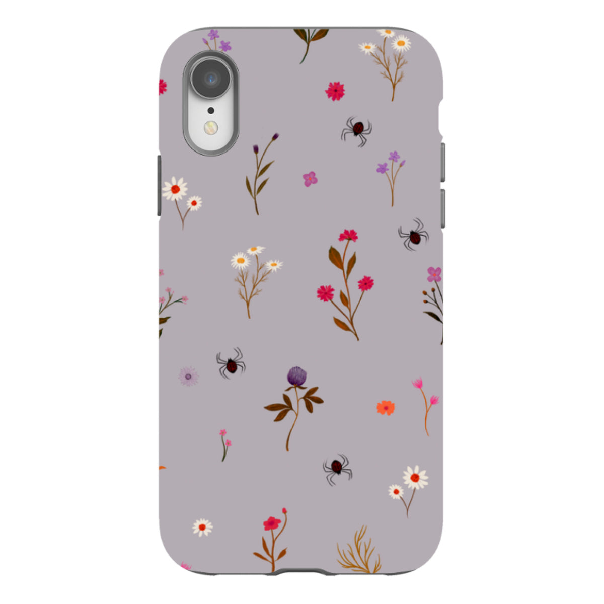 iPhone Tough Case - Florals and Spiders - Mauve By Katherine Quinn