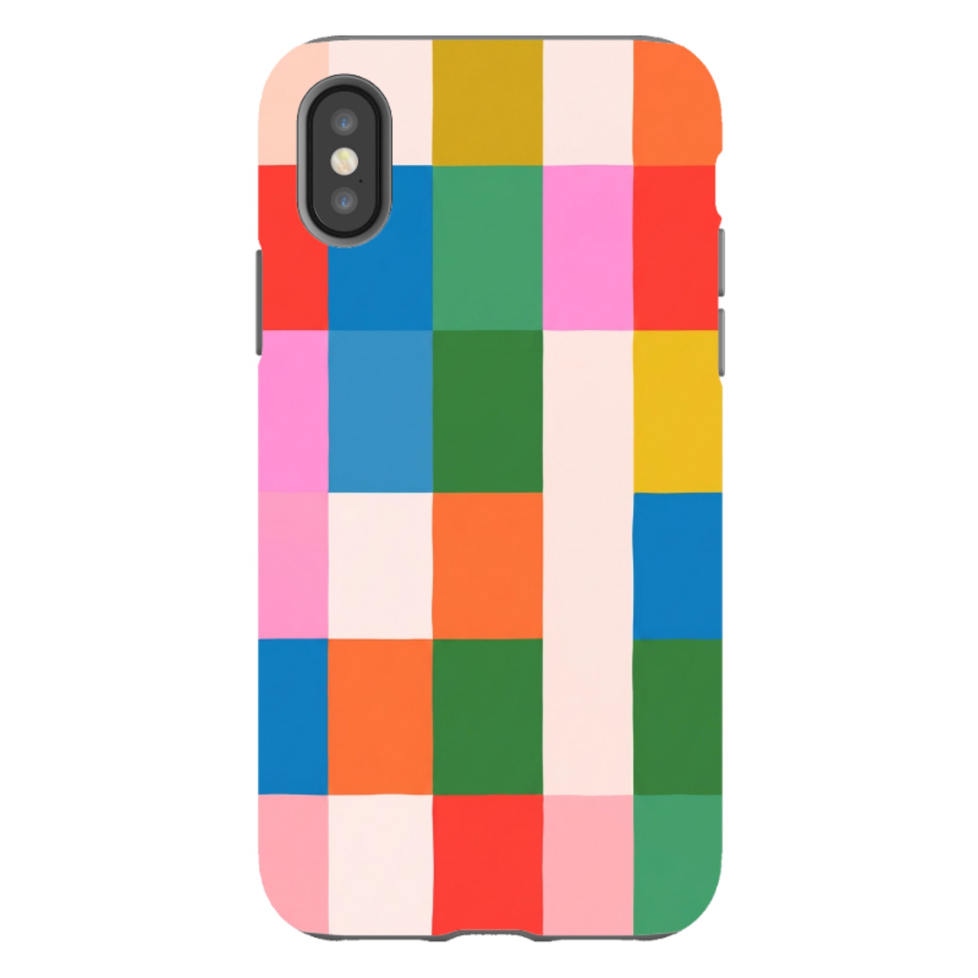 iPhone Tough Case - Multicolour Patchwork plaid