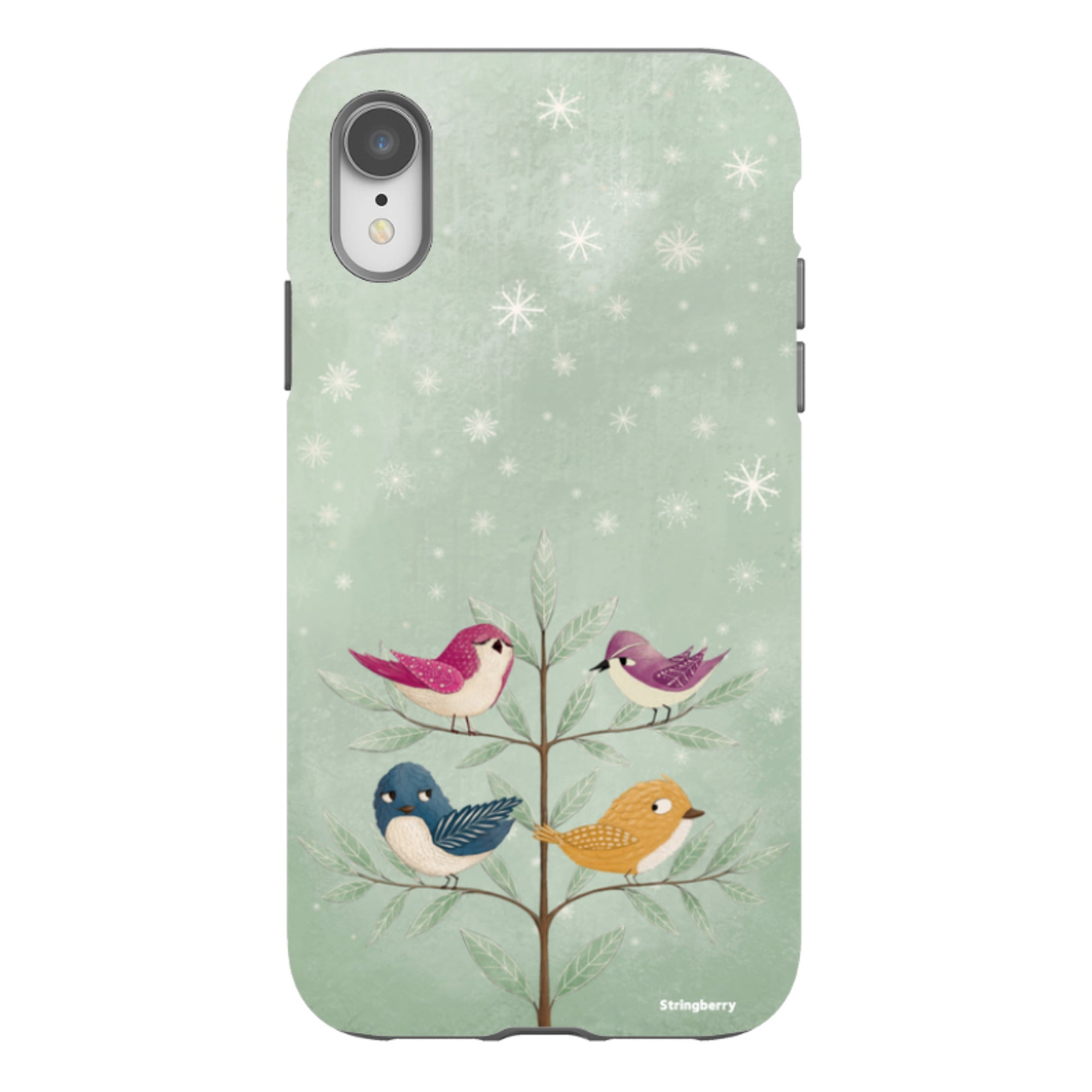 iPhone Tough Case - Garden Birds Aqua By Maja Lindberg