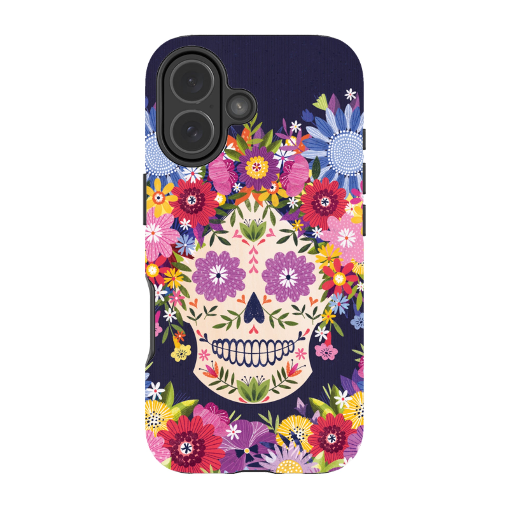 iPhone Tough Case - Sugar Skull Blue By Ali Brookes