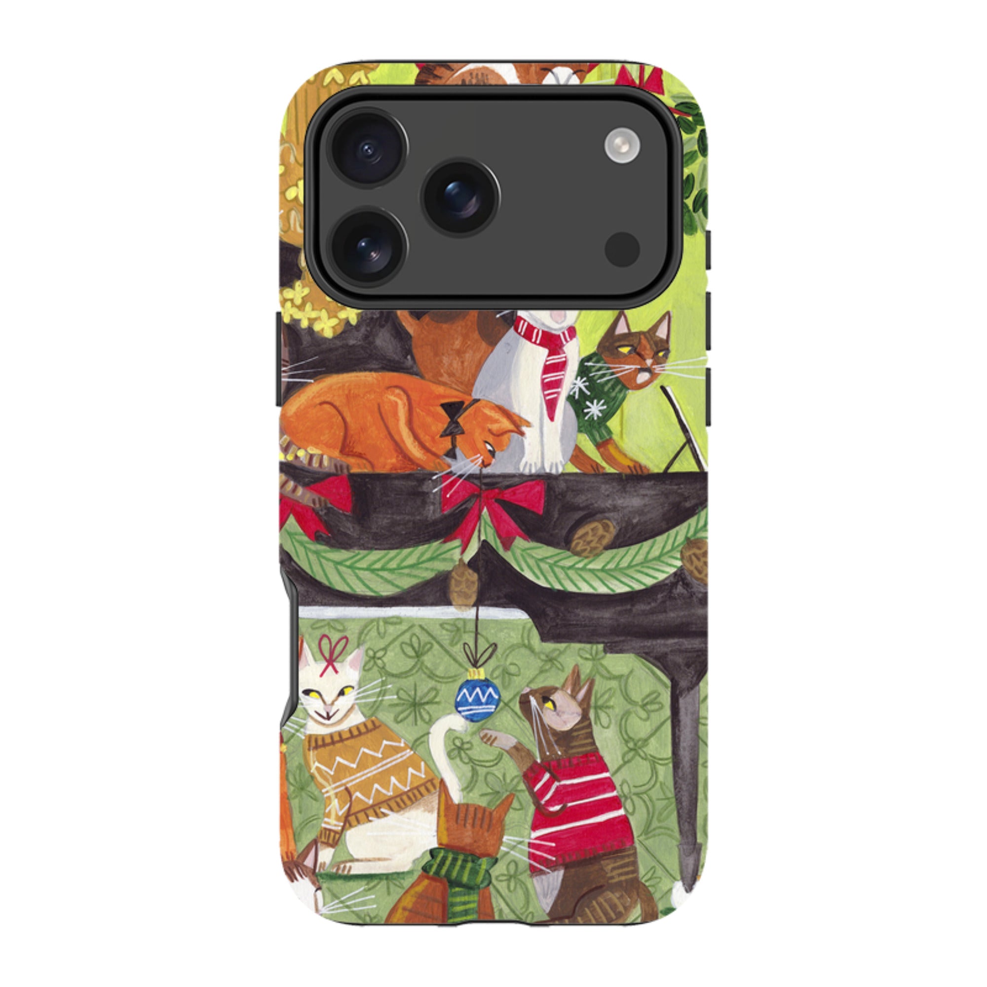 iPhone Tough Case - Christmas Cats II By Caroline Bonne Muller