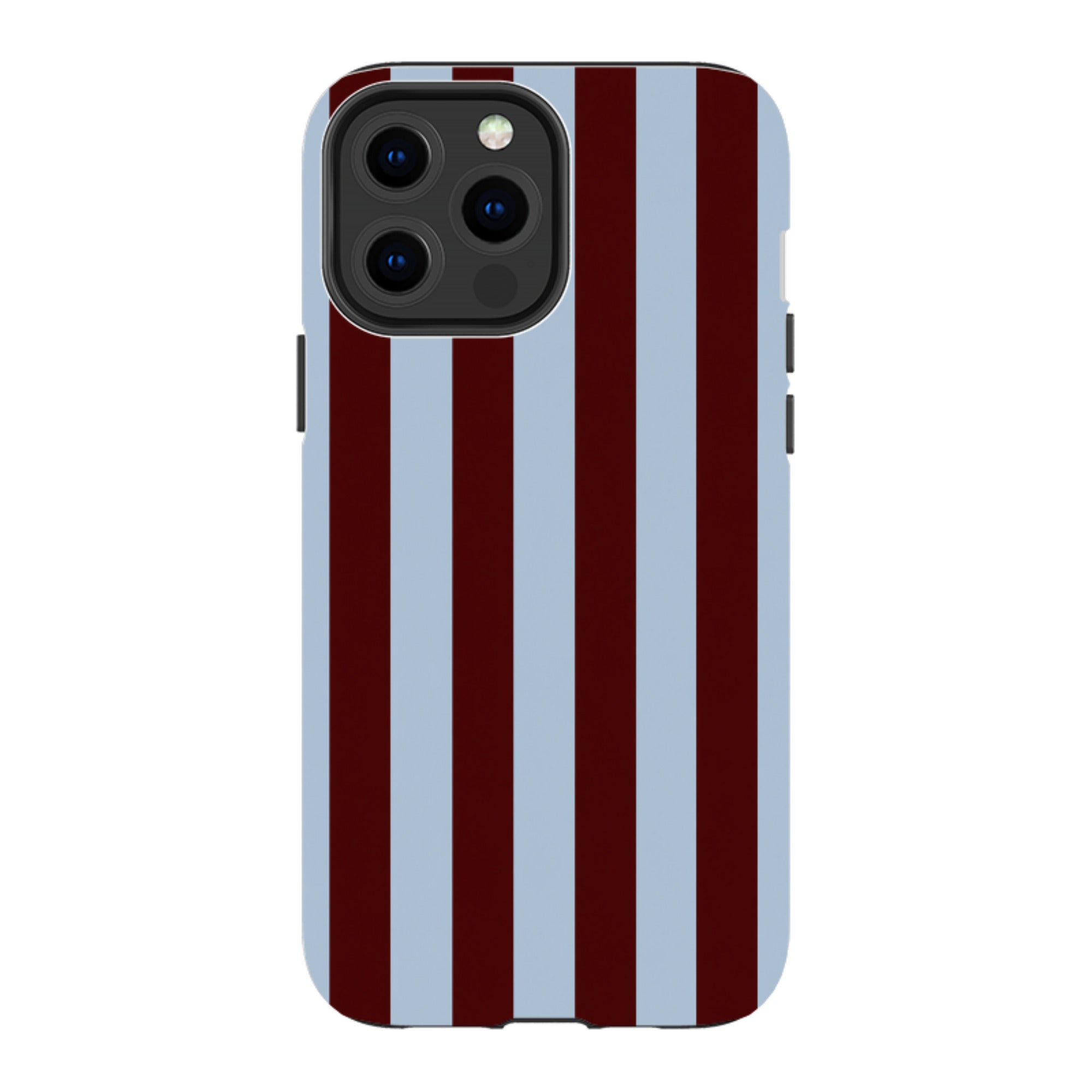 iPhone Tough Case - Claret & Sky Blue Stripe