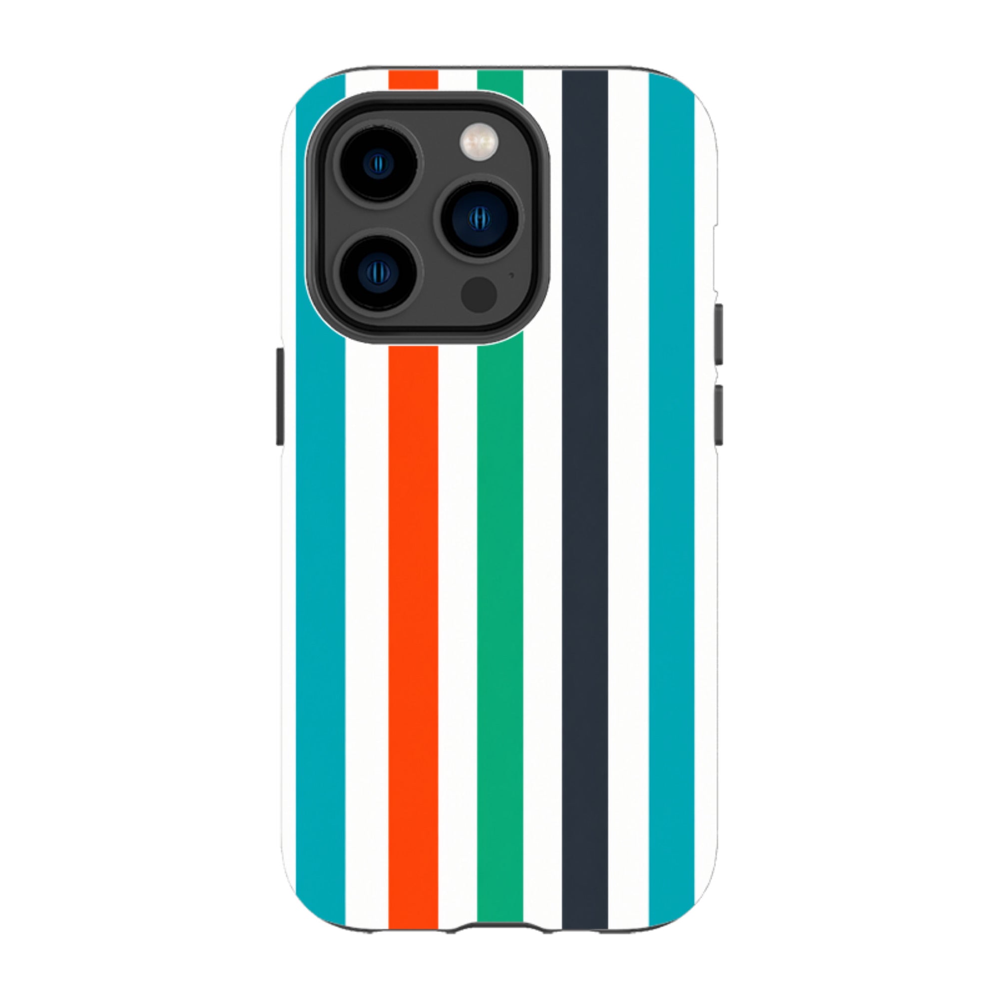 iPhone Tough Case - Orange & Teal Stripe