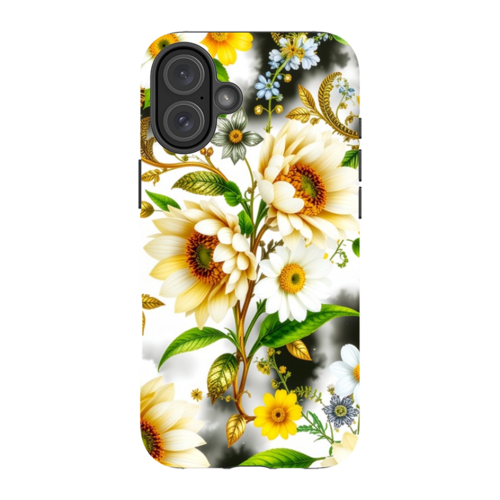iPhone MagSafe Tough Case - Gold Flowers