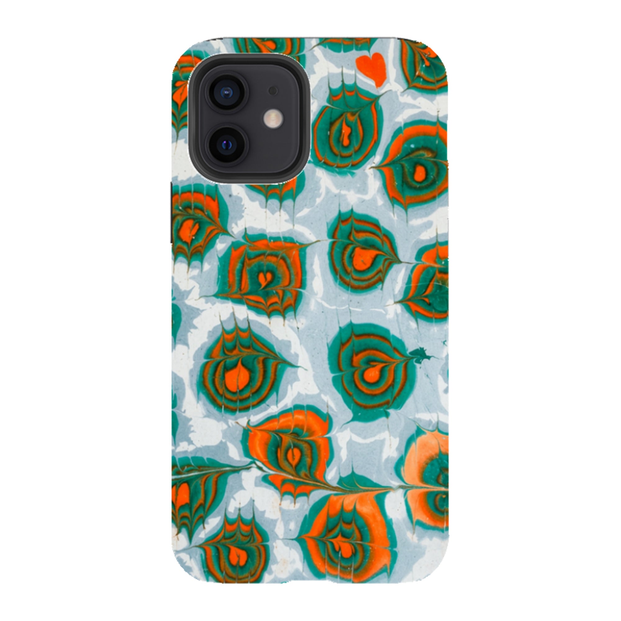 iPhone Tough Case - Teal & Orange Marble