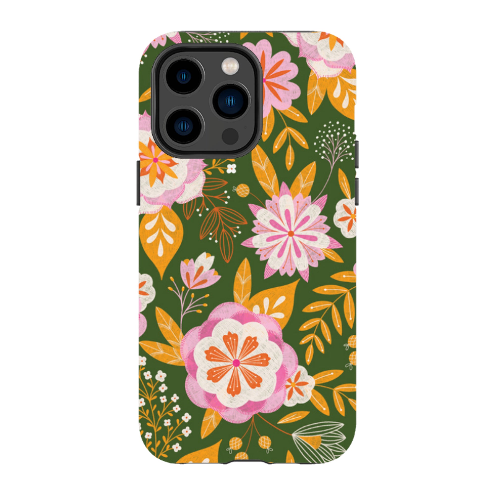 iPhone MagSafe Tough Case -  Big Bold Blooms Green By Jenny Zemanek