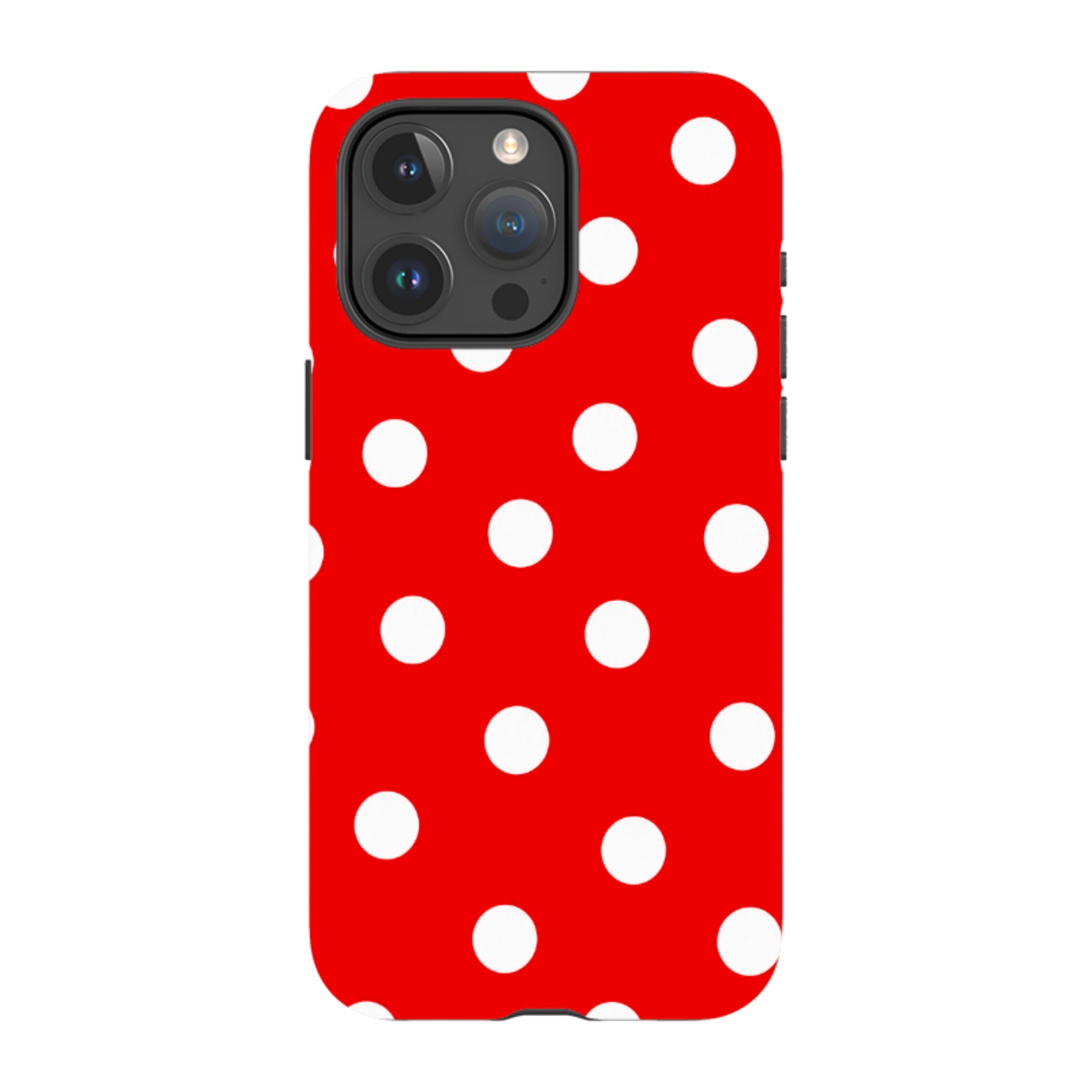 iPhone Tough Case - Red & White Polka Dot