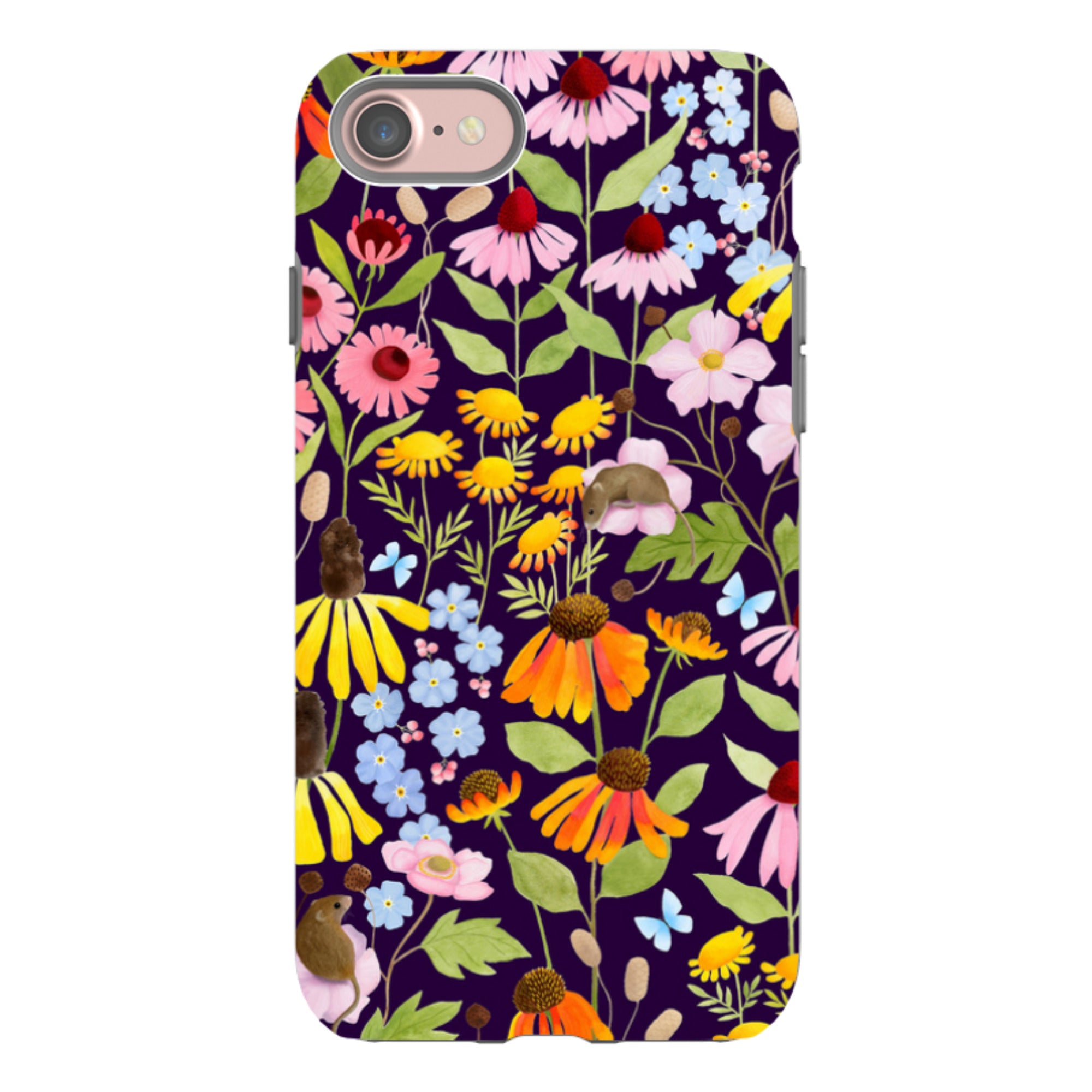 iPhone Tough Case - Mice And Wildflowers By Bex Parkin