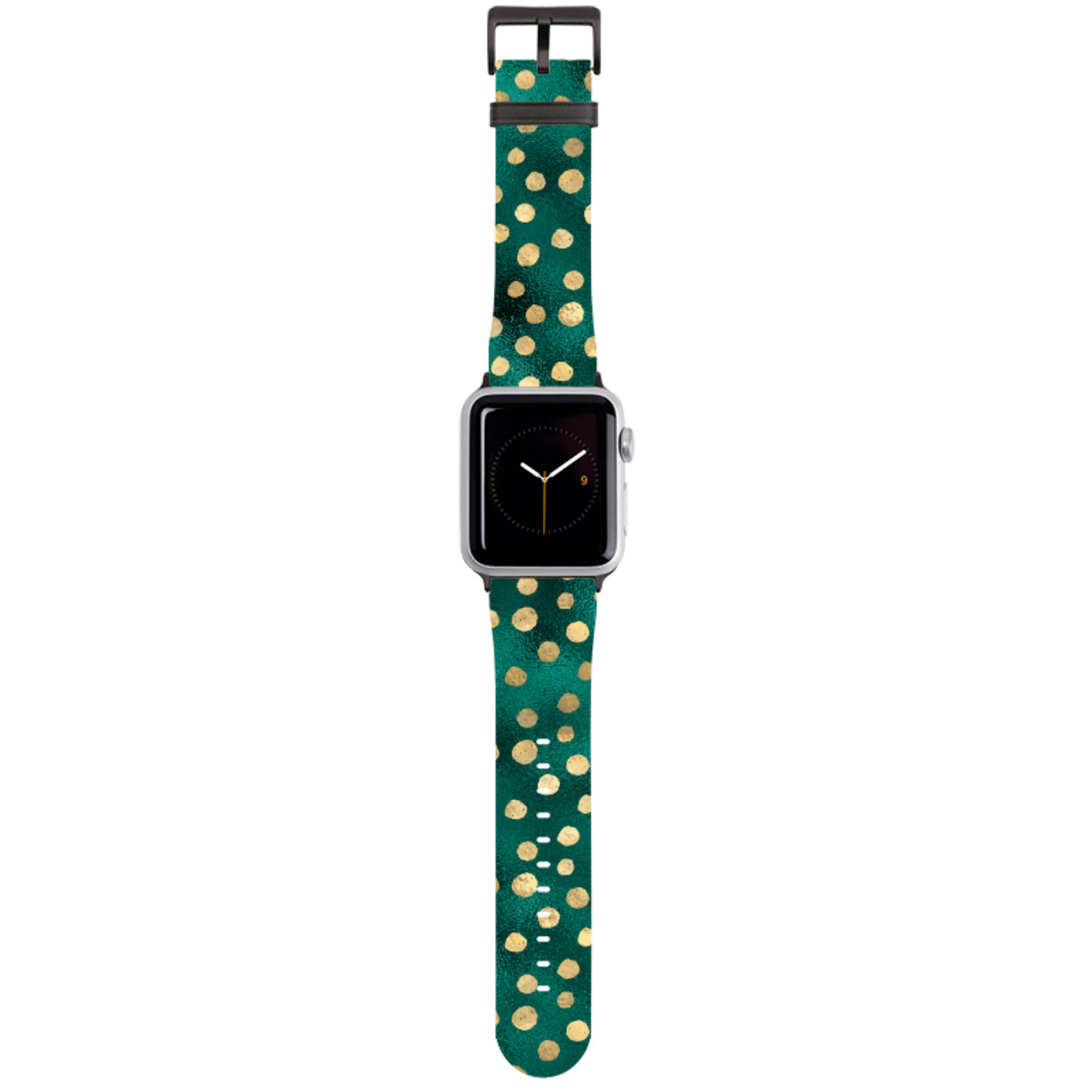 Forest and Gold Dots Apple Watch Strap