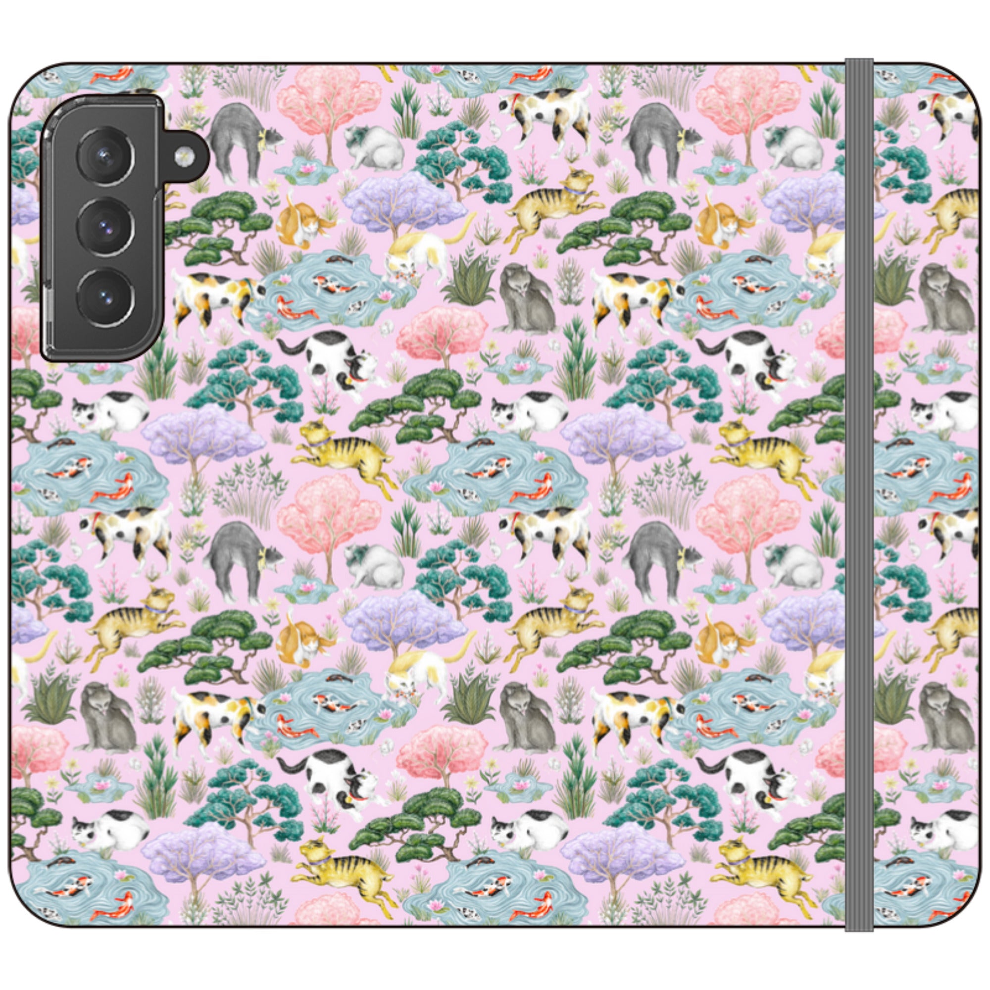 Cat Garden Wallet Case By Catherine Rowe