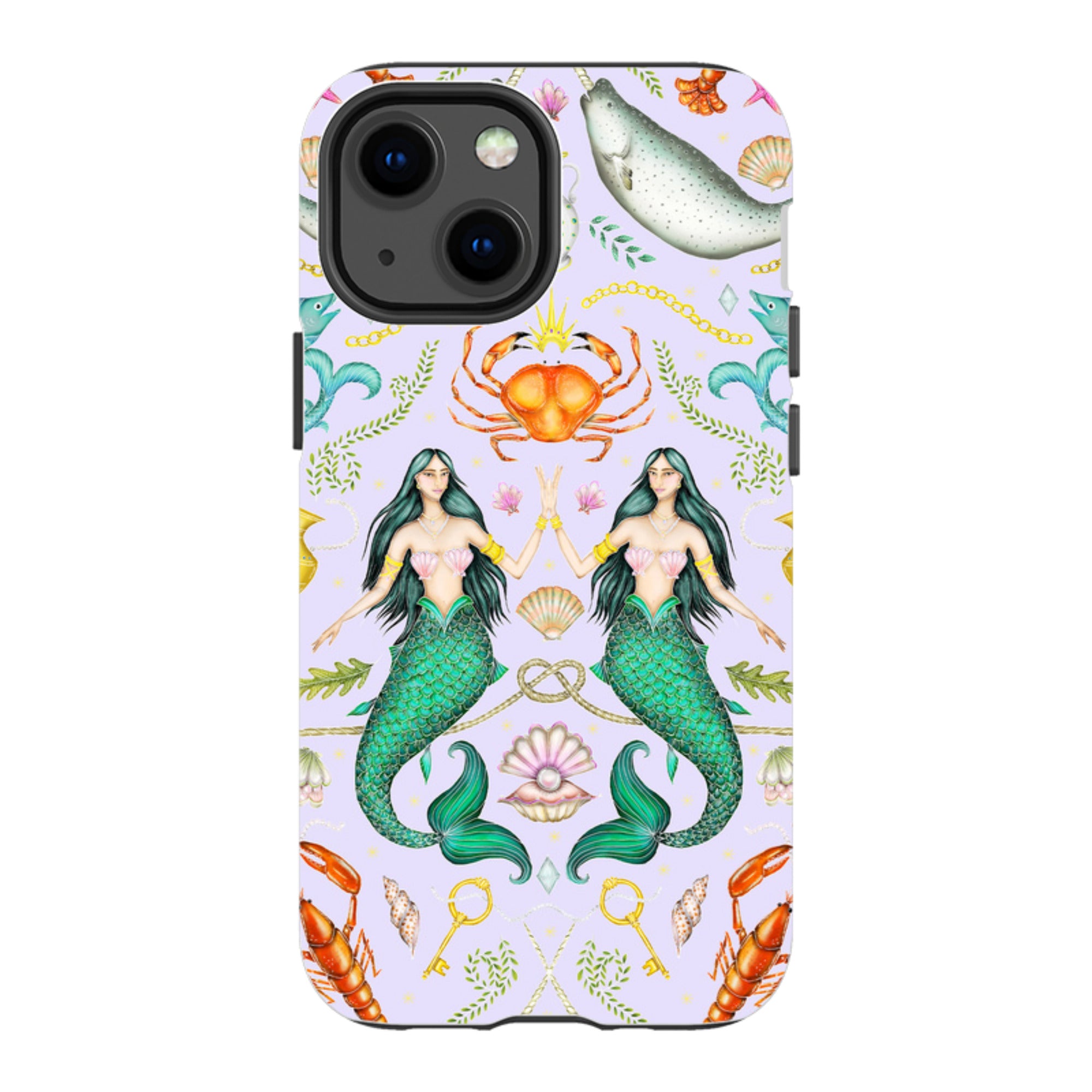 iPhone Tough Case - Tritons Treasure Lilac By Catherine Rowe