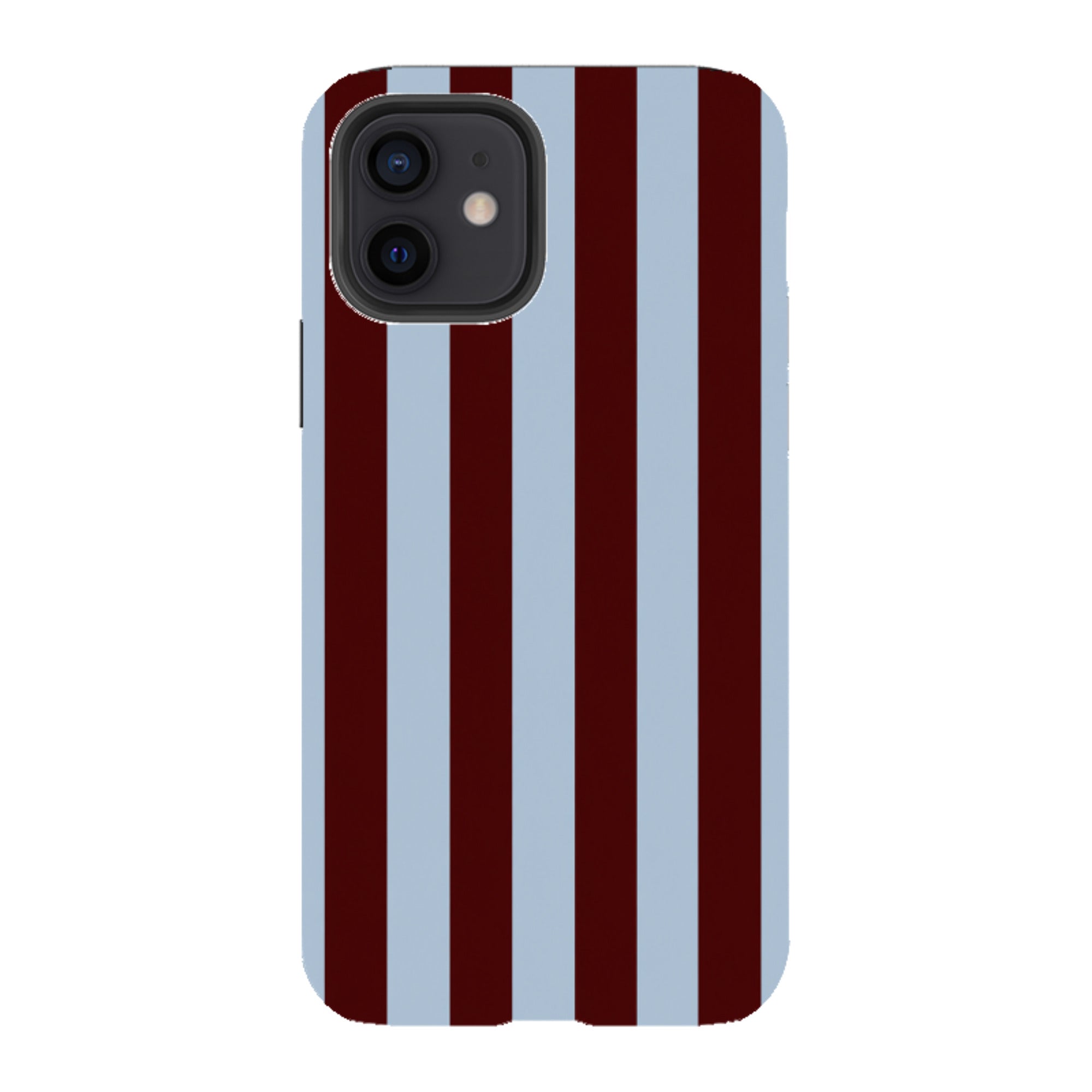 iPhone Tough Case - Claret & Sky Blue Stripe