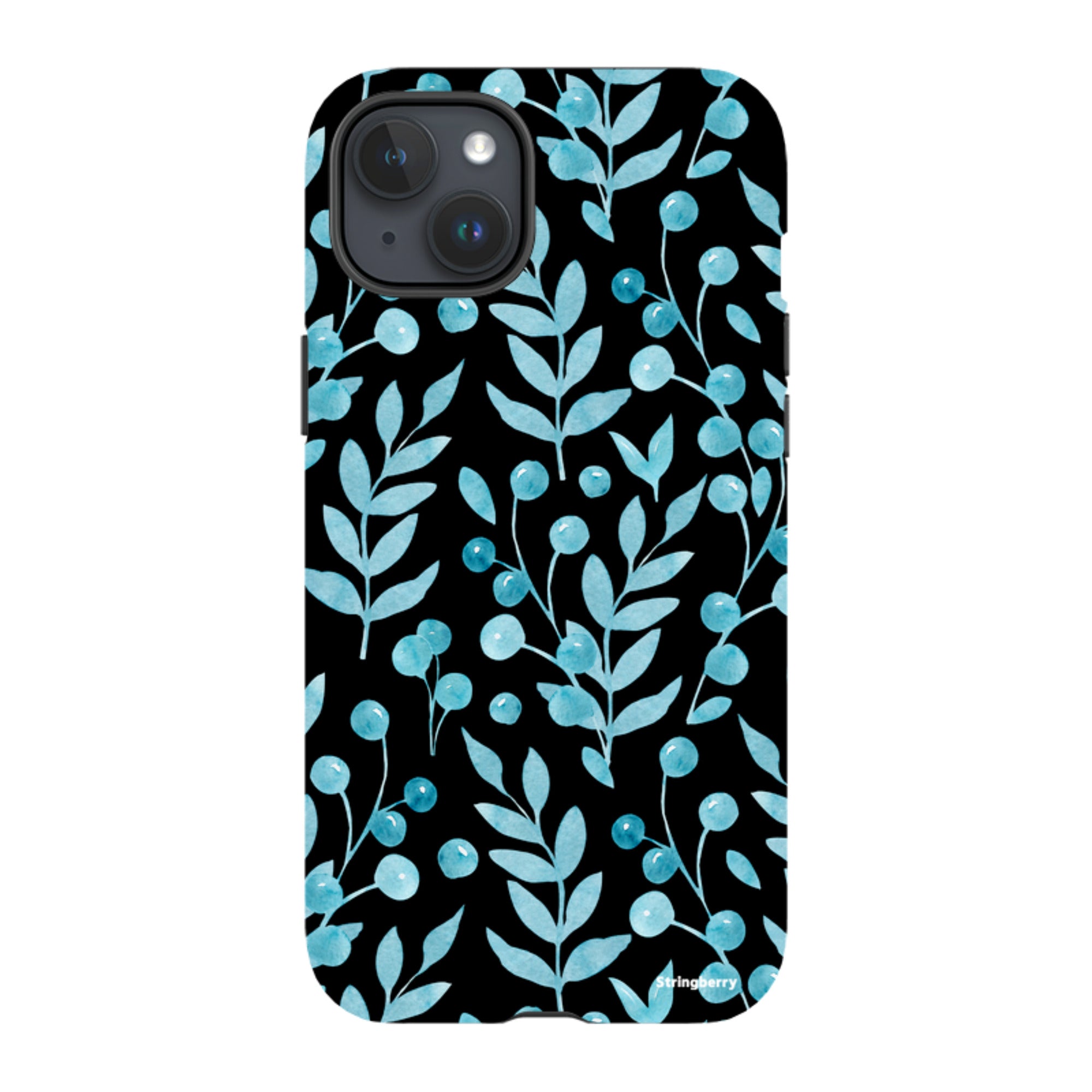 iPhone Tough Case - Blue Xmas Florals