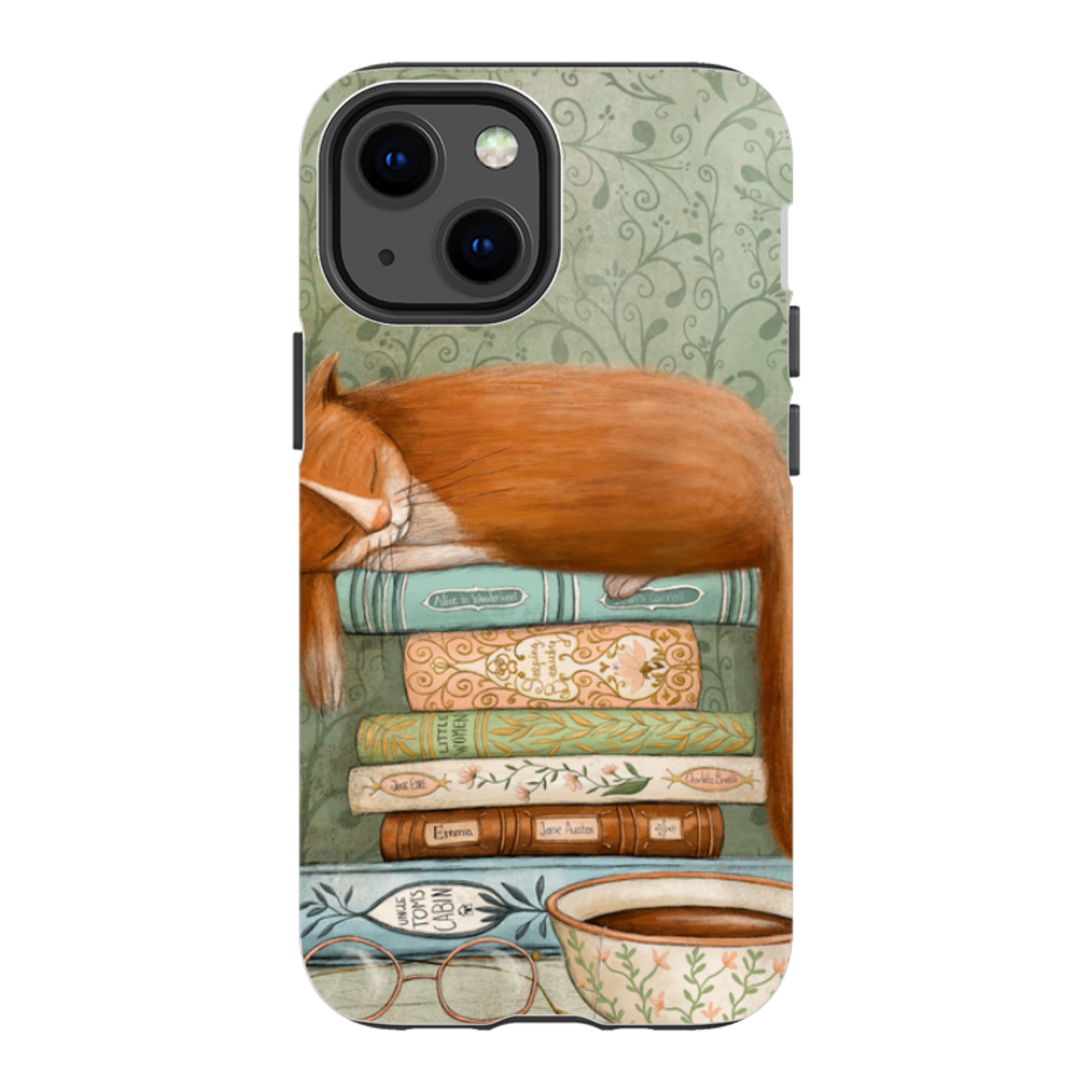iPhone Tough Case - Cat and Books By Maja Lindberg