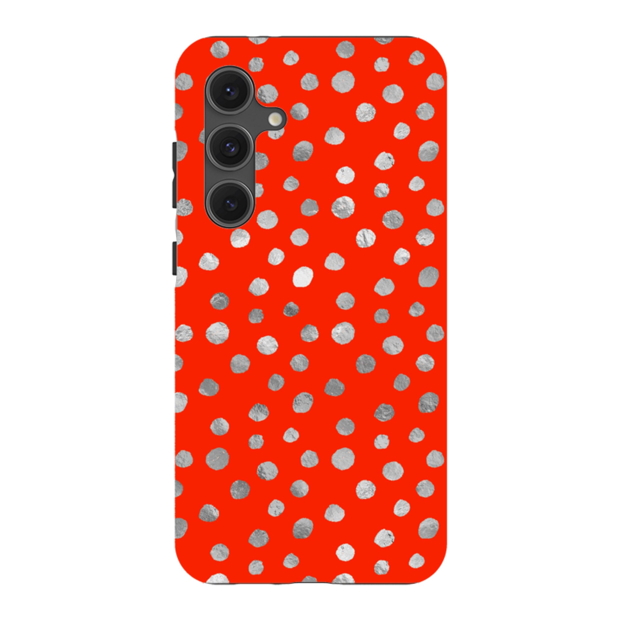 Samsung Tough Case - Red and Silver Dots