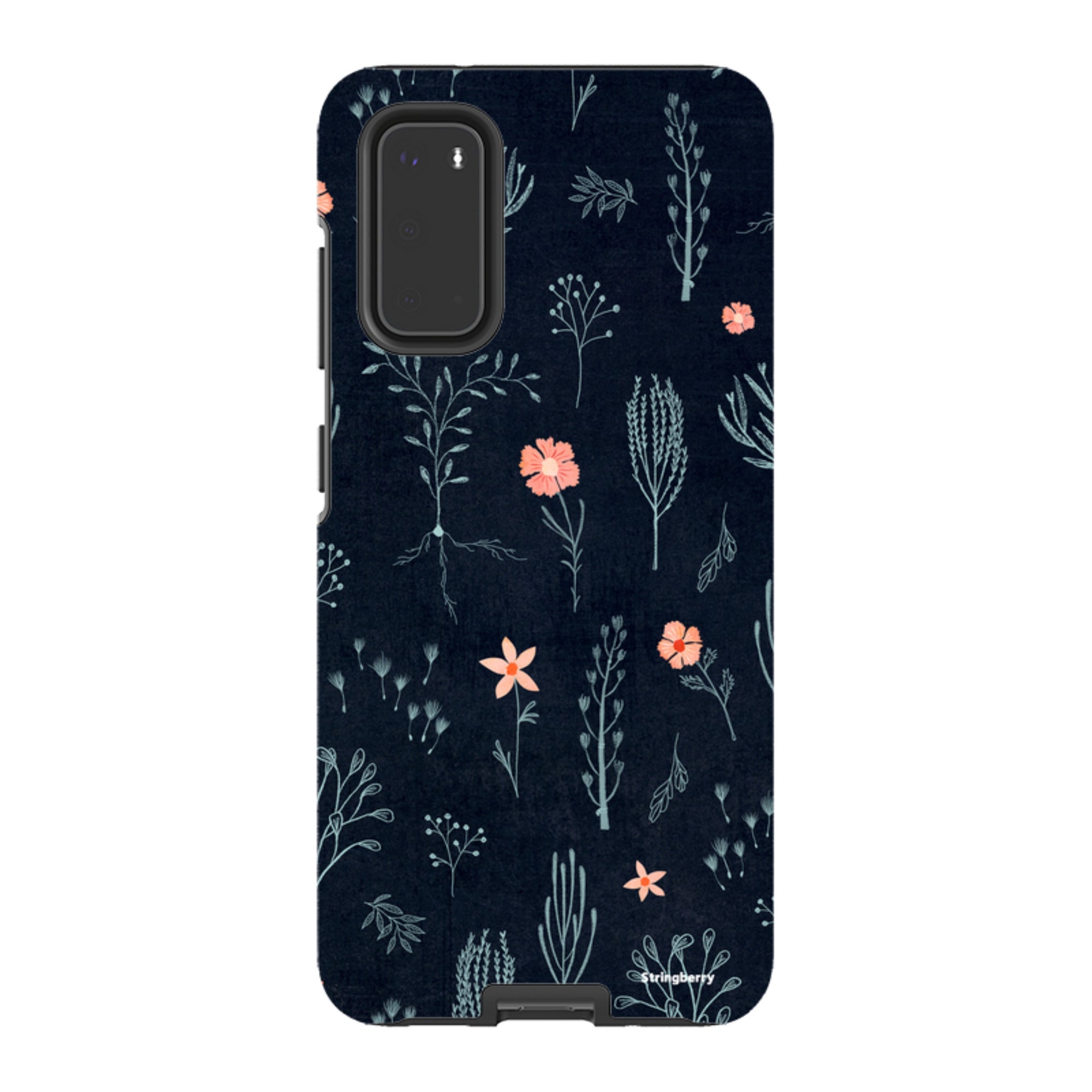 Samsung Tough Case - Floral Light Blue And Pink By Katherine Quinn