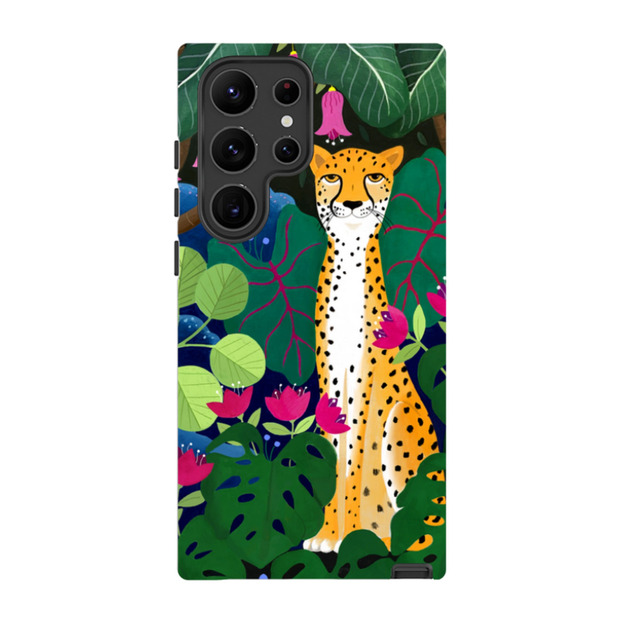 Samsung Tough Case - Cheetah And Monstera By Bex Parkin