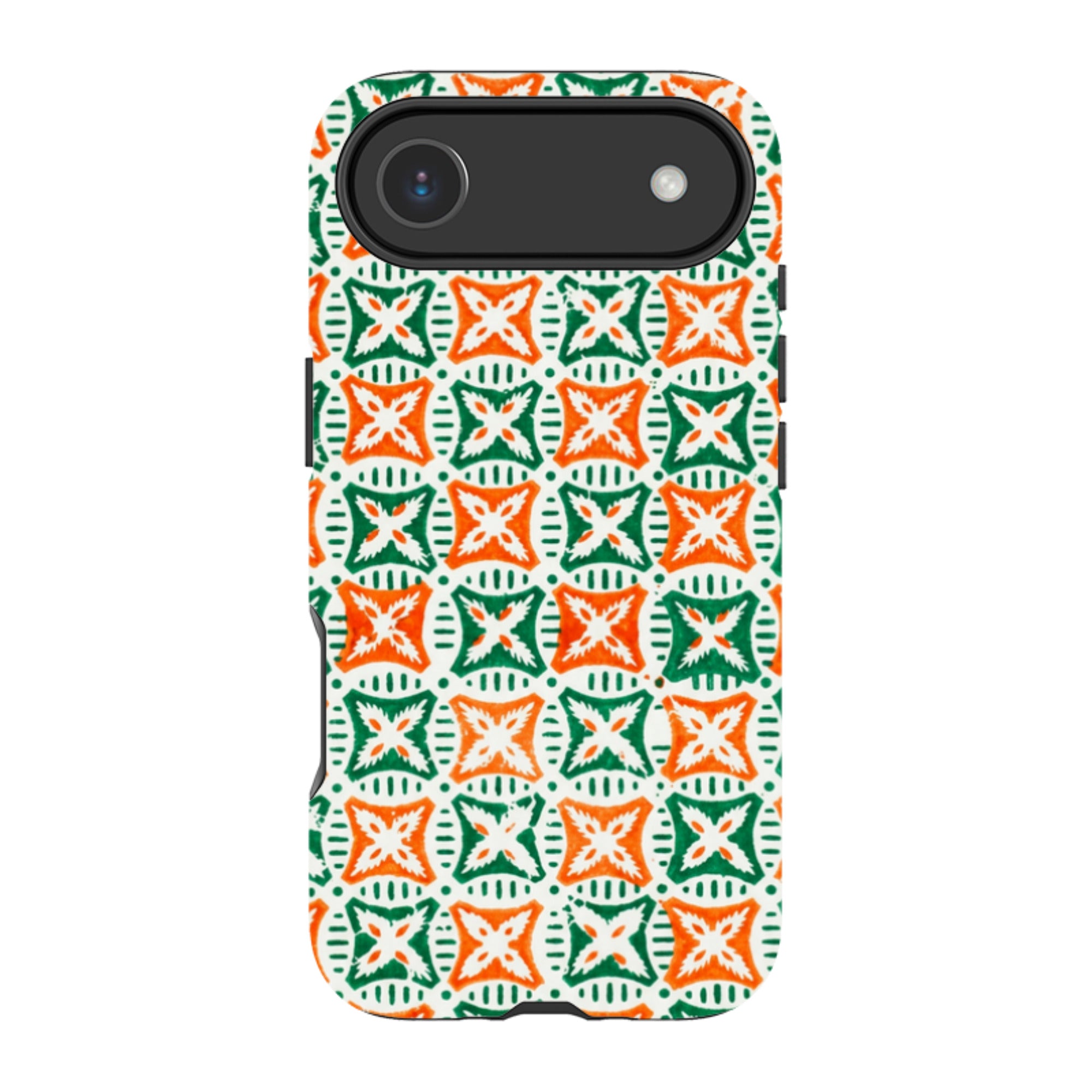 iPhone MagSafe Tough Case - Orange & Green Tile