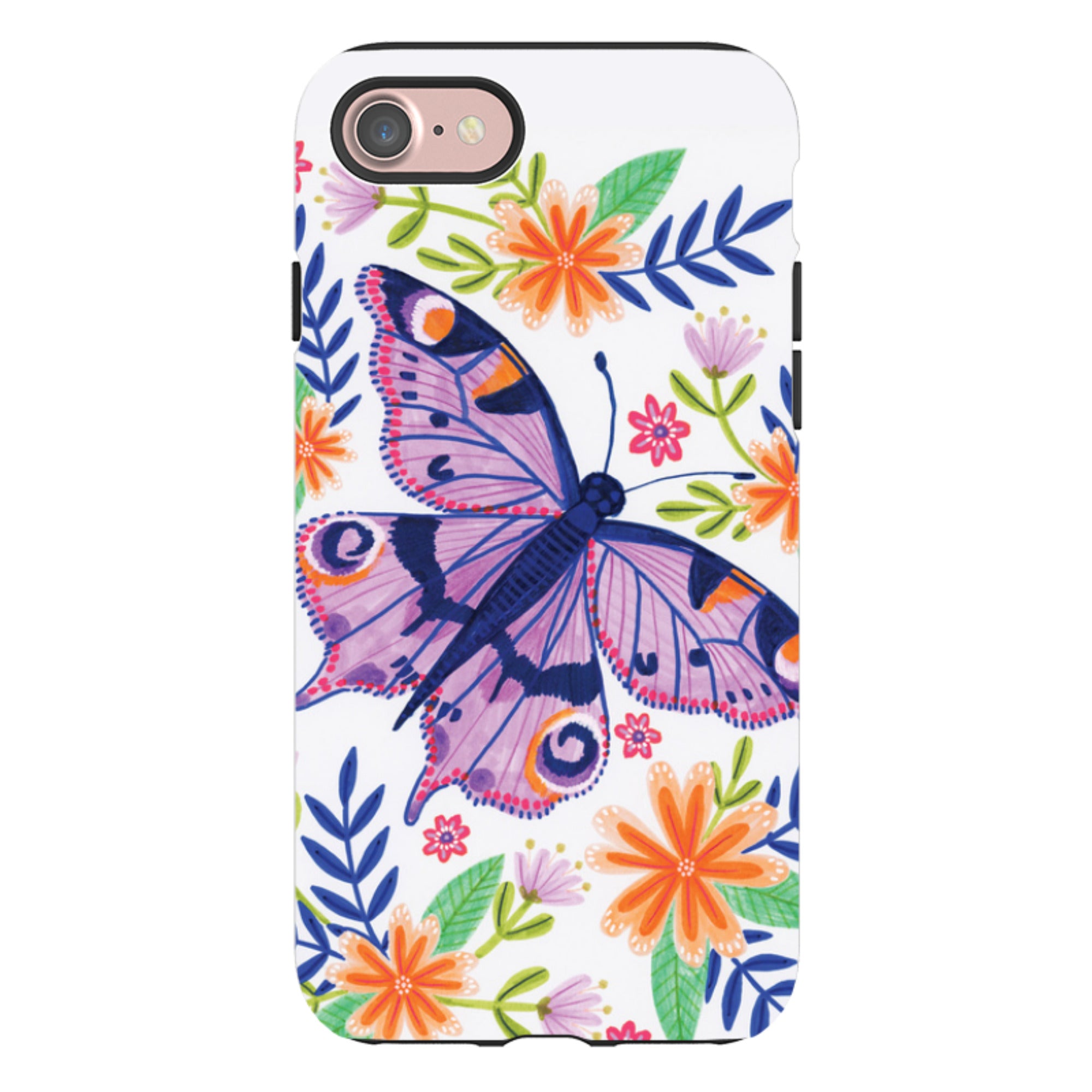 iPhone Tough Case - Floral Lilac Butterfly By Lee Foster Wilson