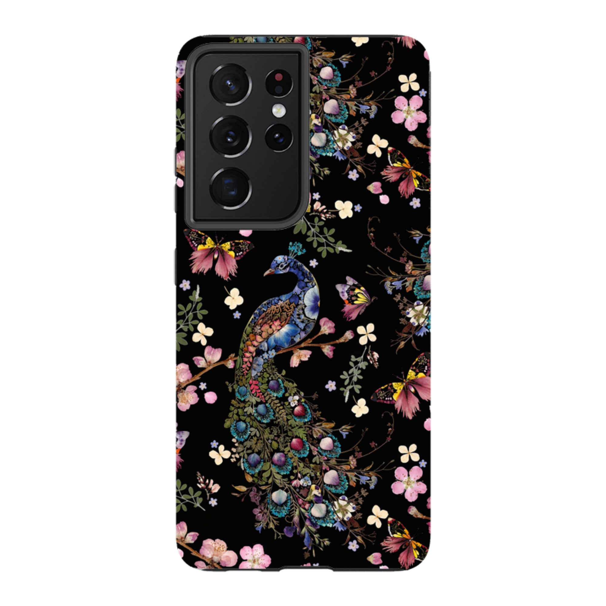 Samsung Tough Case - Peacock and Cherry Blossoms Dark By Helen Ahpornsiri