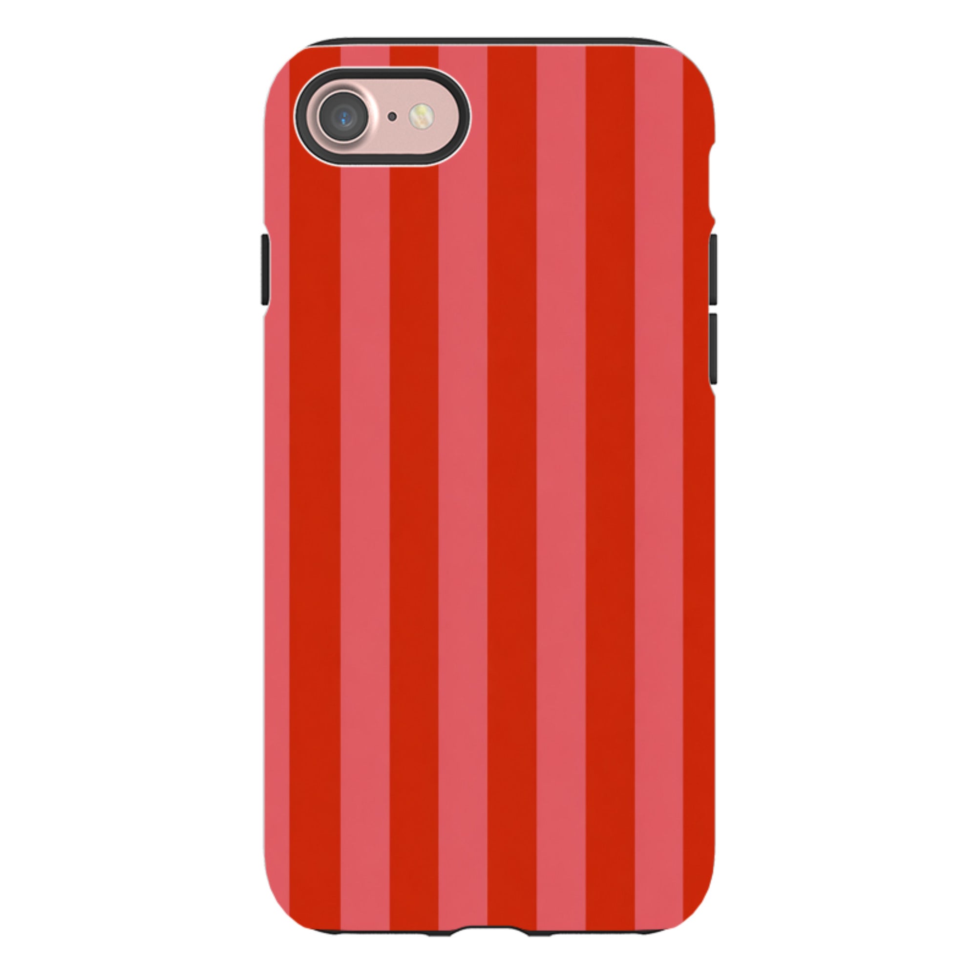 iPhone Tough Case - Cherry Red & Pink Stripe