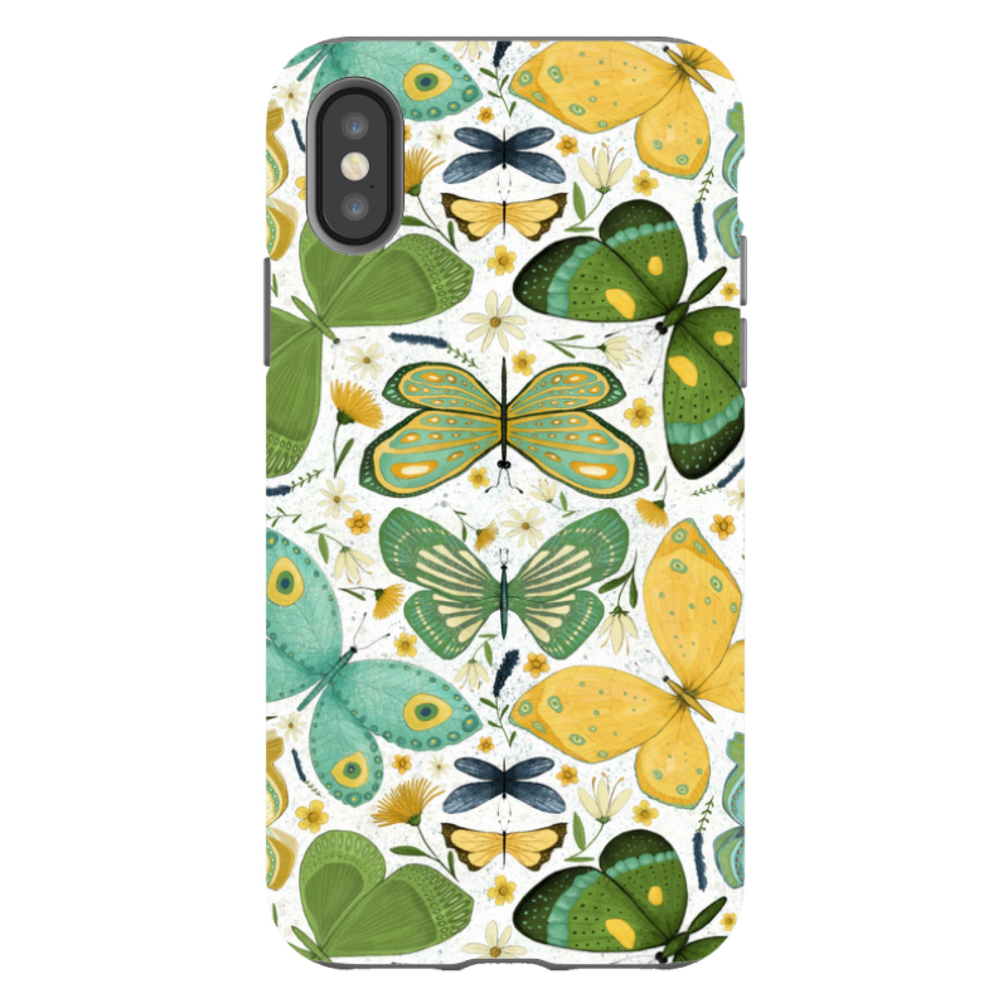 iPhone Tough Case - Green Butterflies By Maja Lindberg
