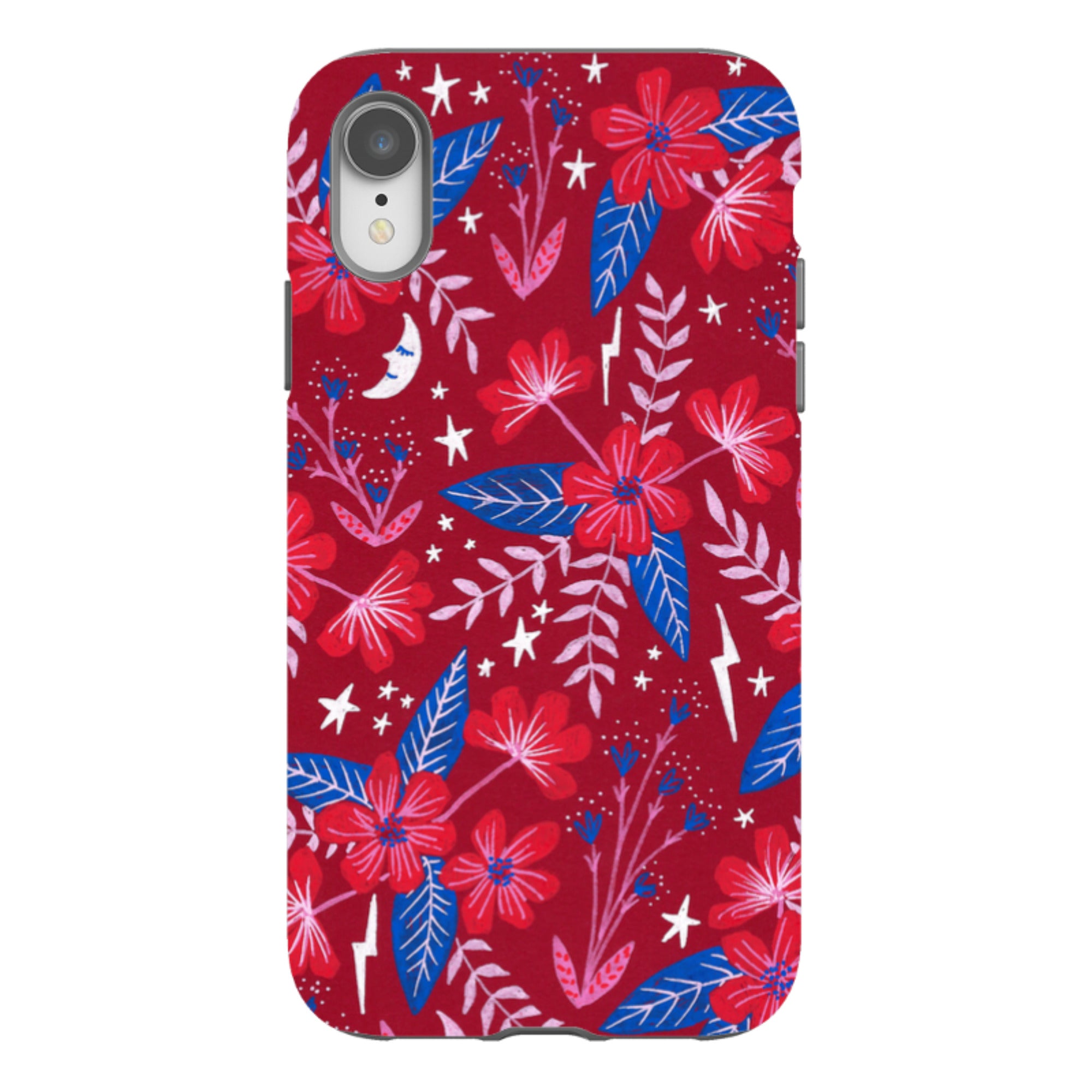 iPhone Tough Case - Red Moon Garden By Lee Foster Wilson