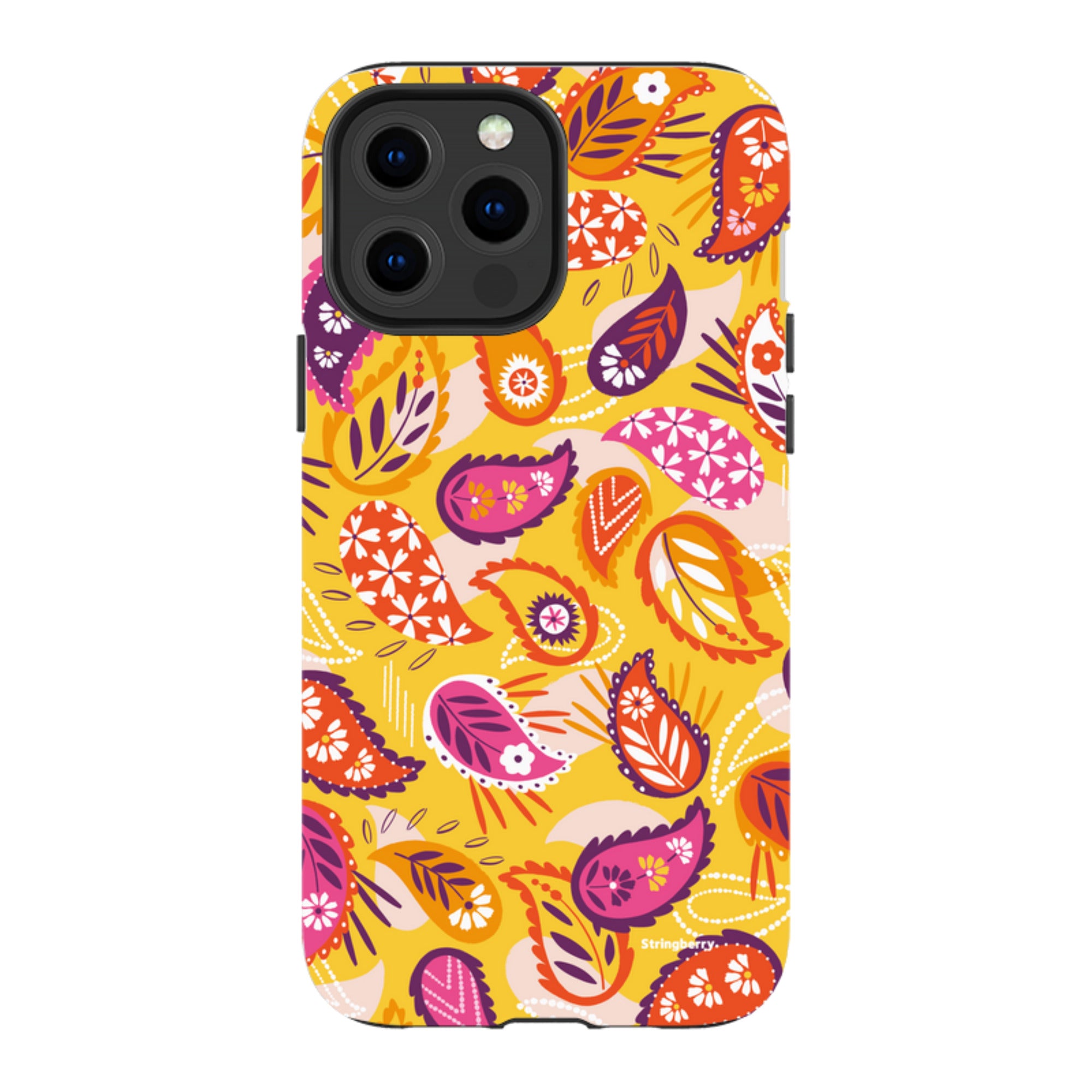 iPhone Tough Case - Paisley Yellow By Ali Brookes