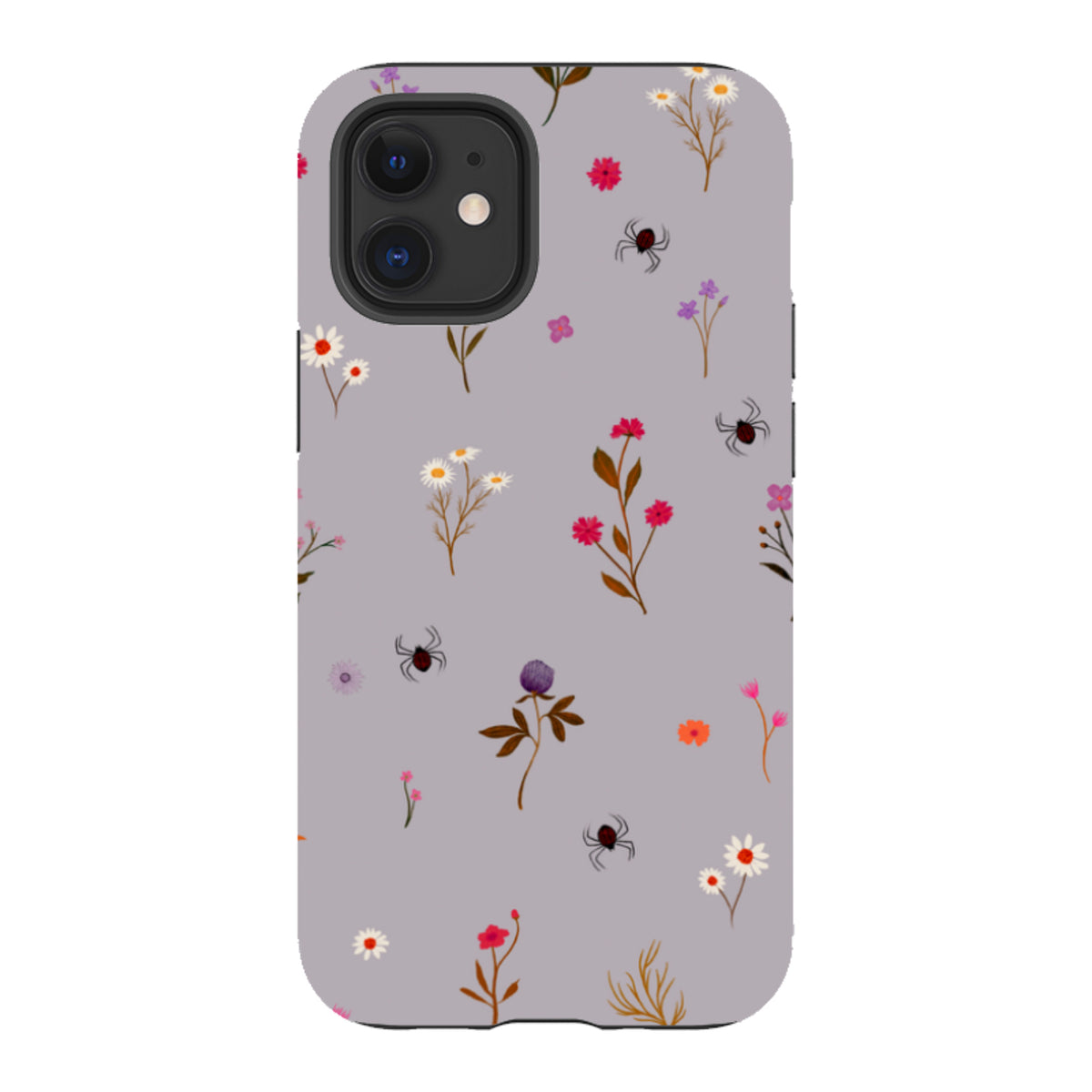iPhone Tough Case - Florals and Spiders - Mauve By Katherine Quinn