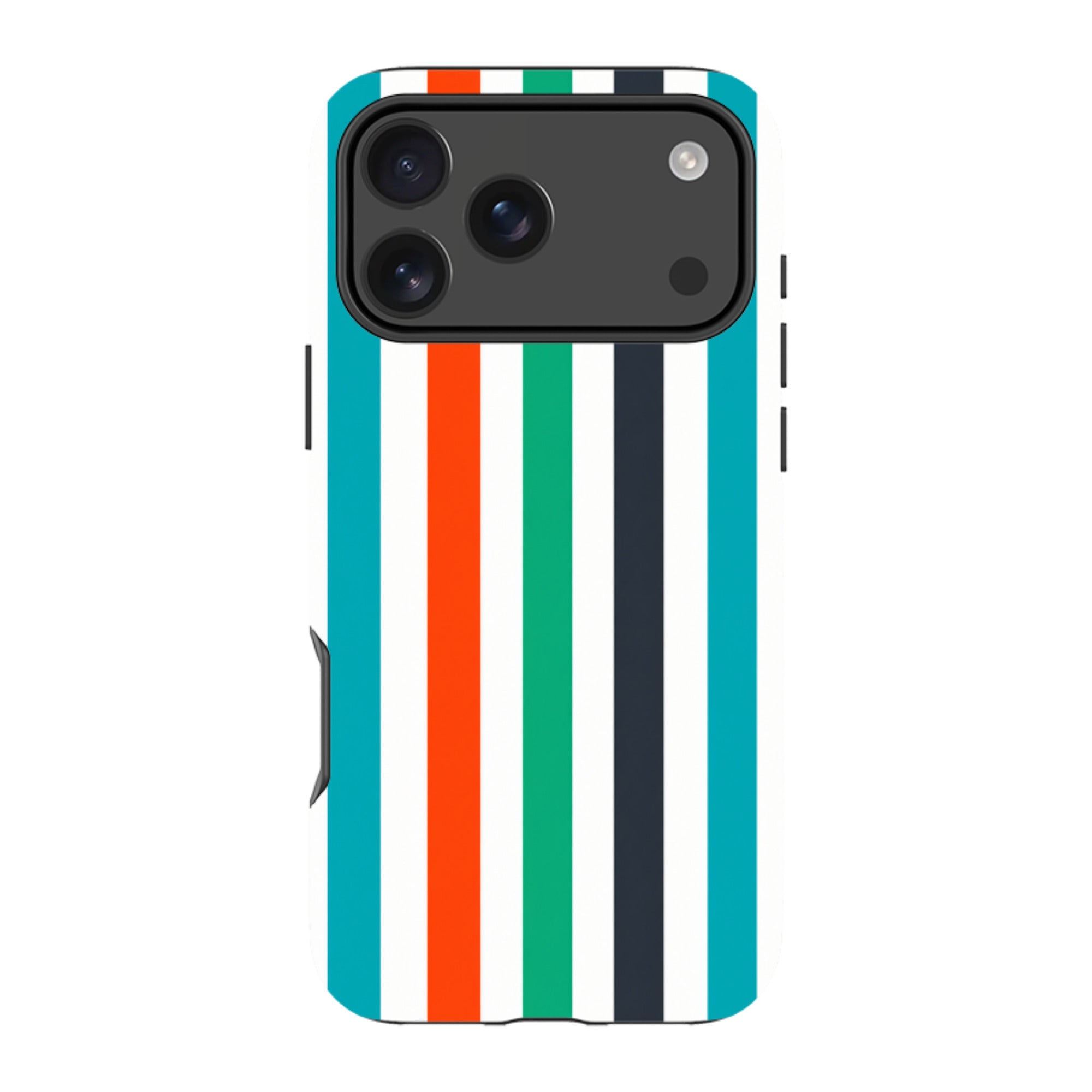 iPhone Tough Case - Orange & Teal Stripe