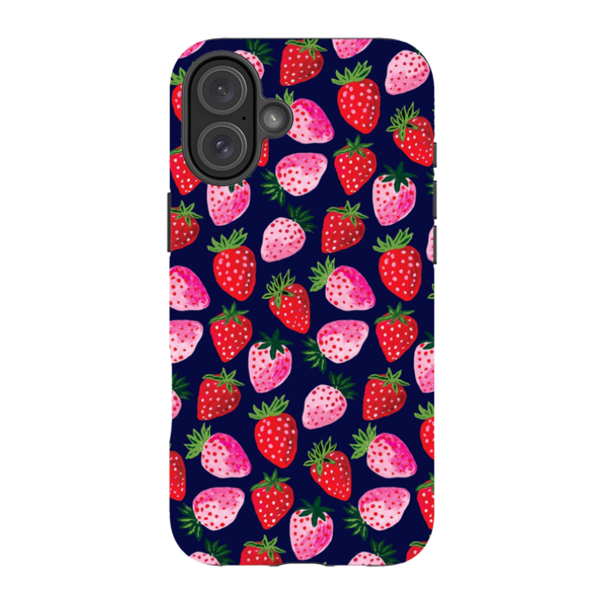 iPhone Tough Case - Strawberry Scatter Navy By Emma Frances Grant