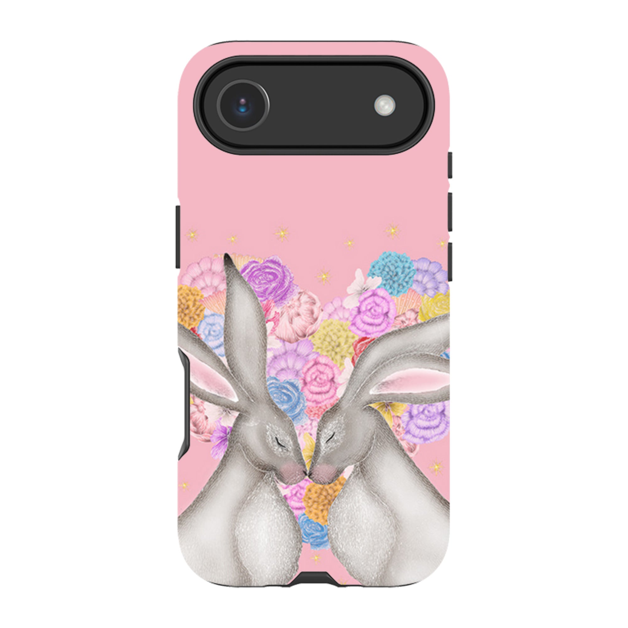 iPhone Tough Case - White Hares Rose Heart II By Catherine Rowe