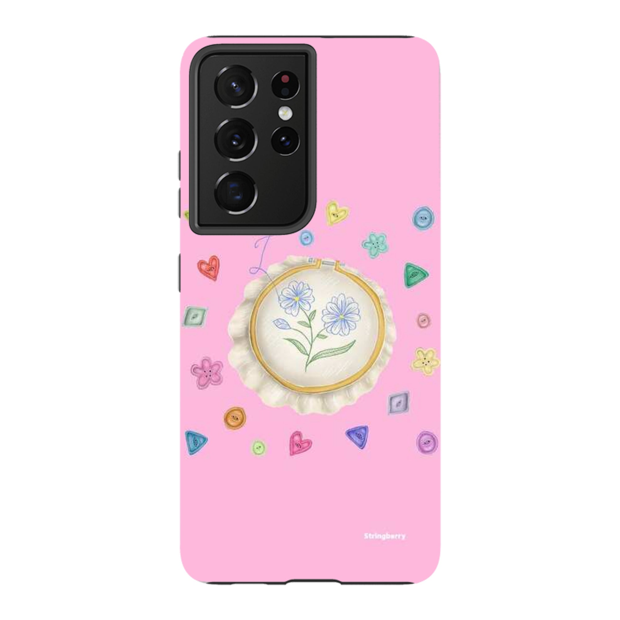 Samsung Tough Case - Flower Buttons Needlework By Catherine Rowe