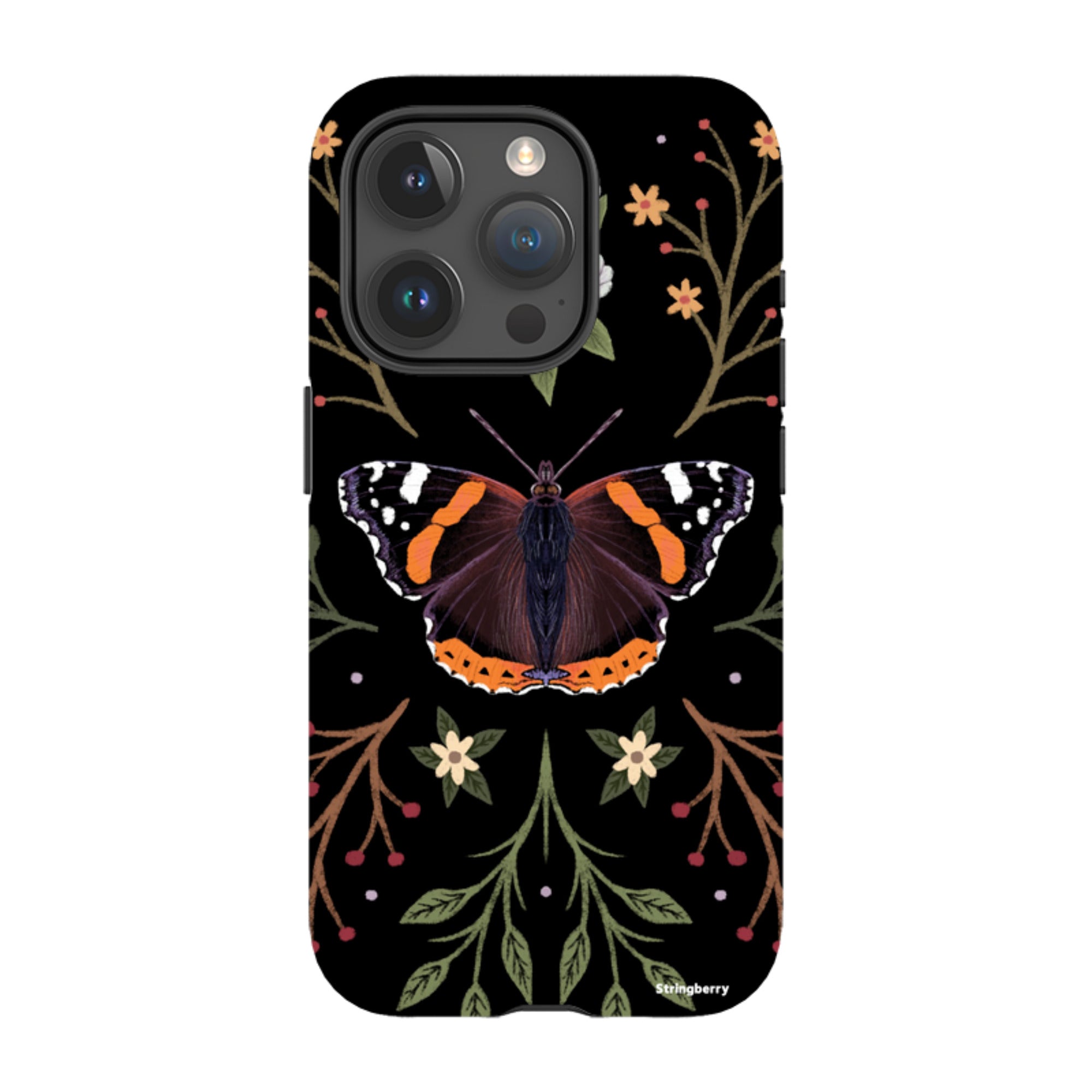 iPhone MagSafe Tough Case -  Red Admiral Butterfly By Anna Stead