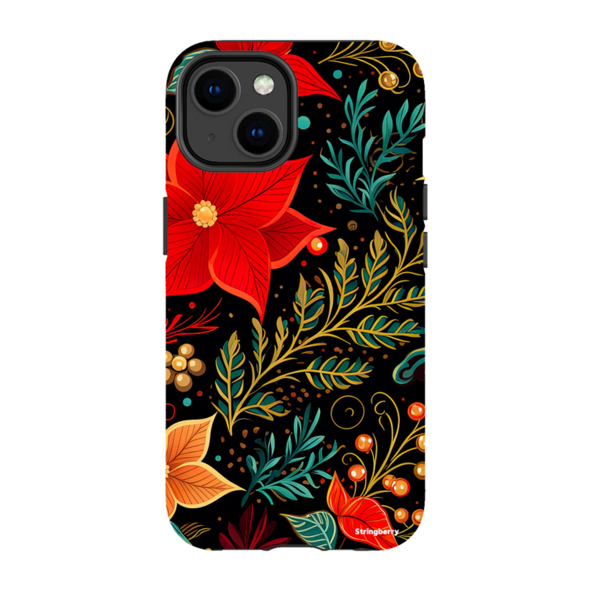 iPhone Tough Case - Red Winter Floral II