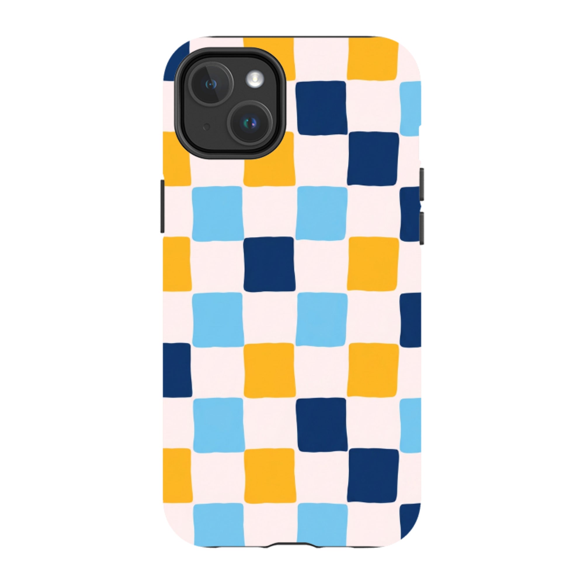 iPhone MagSafe Tough Case - Blue & Yellow Checkerboard