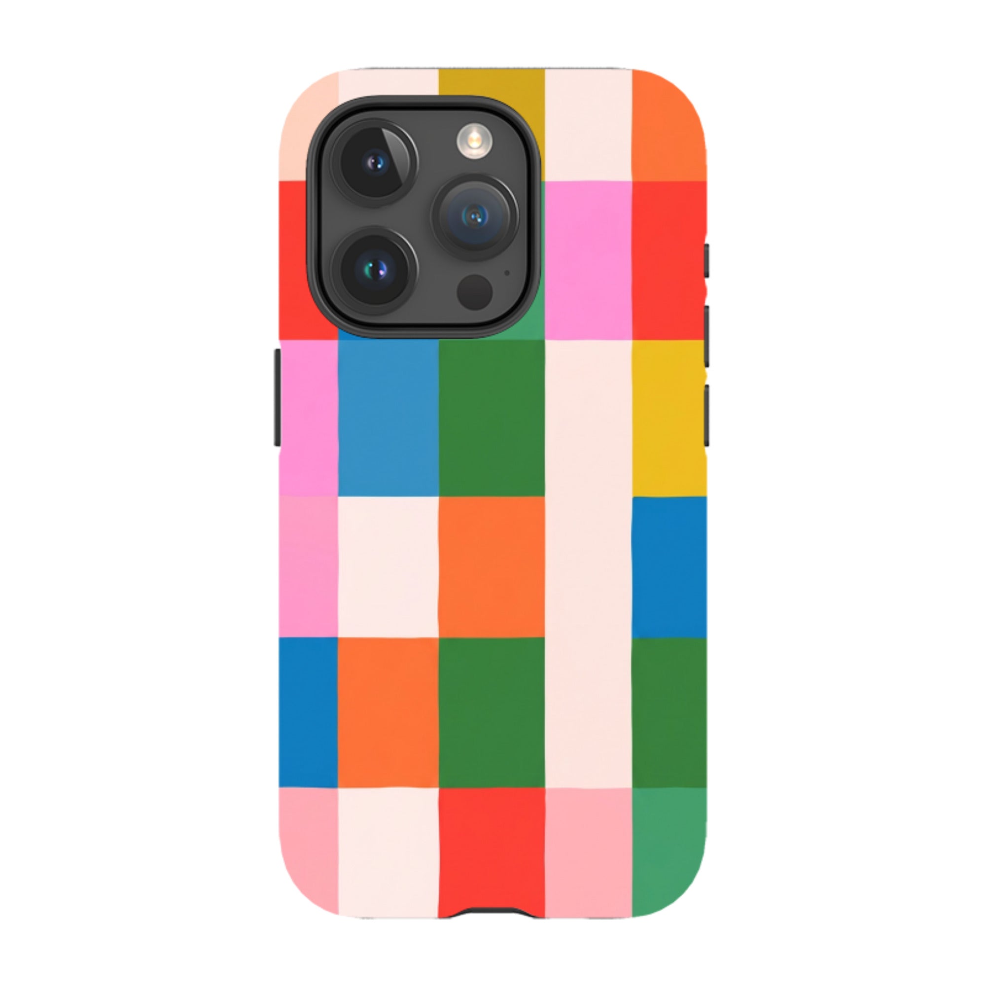 iPhone Tough Case - Multicolour Patchwork plaid