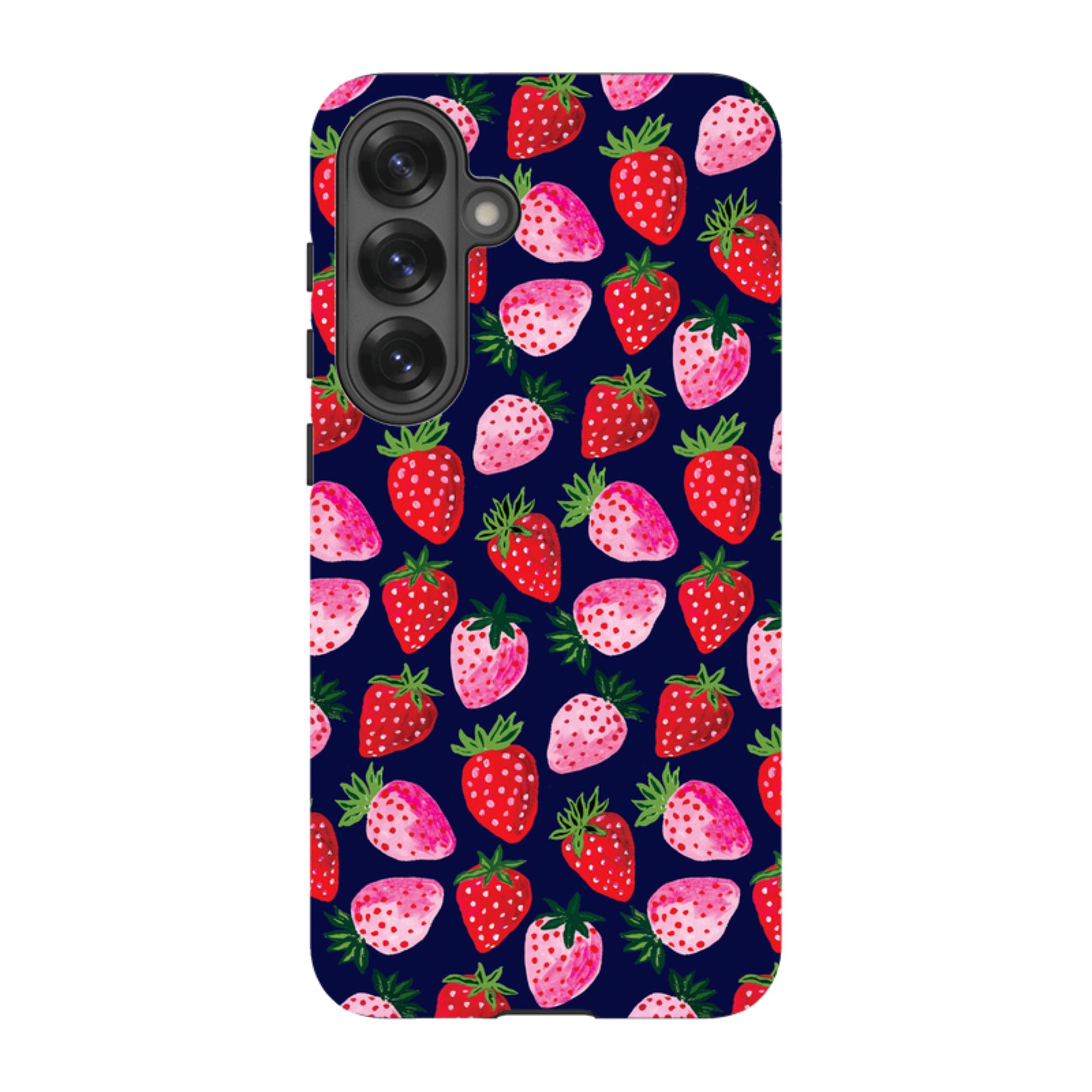 Samsung Tough  Case - Strawberry Scatter Navy By Emma Frances Grant