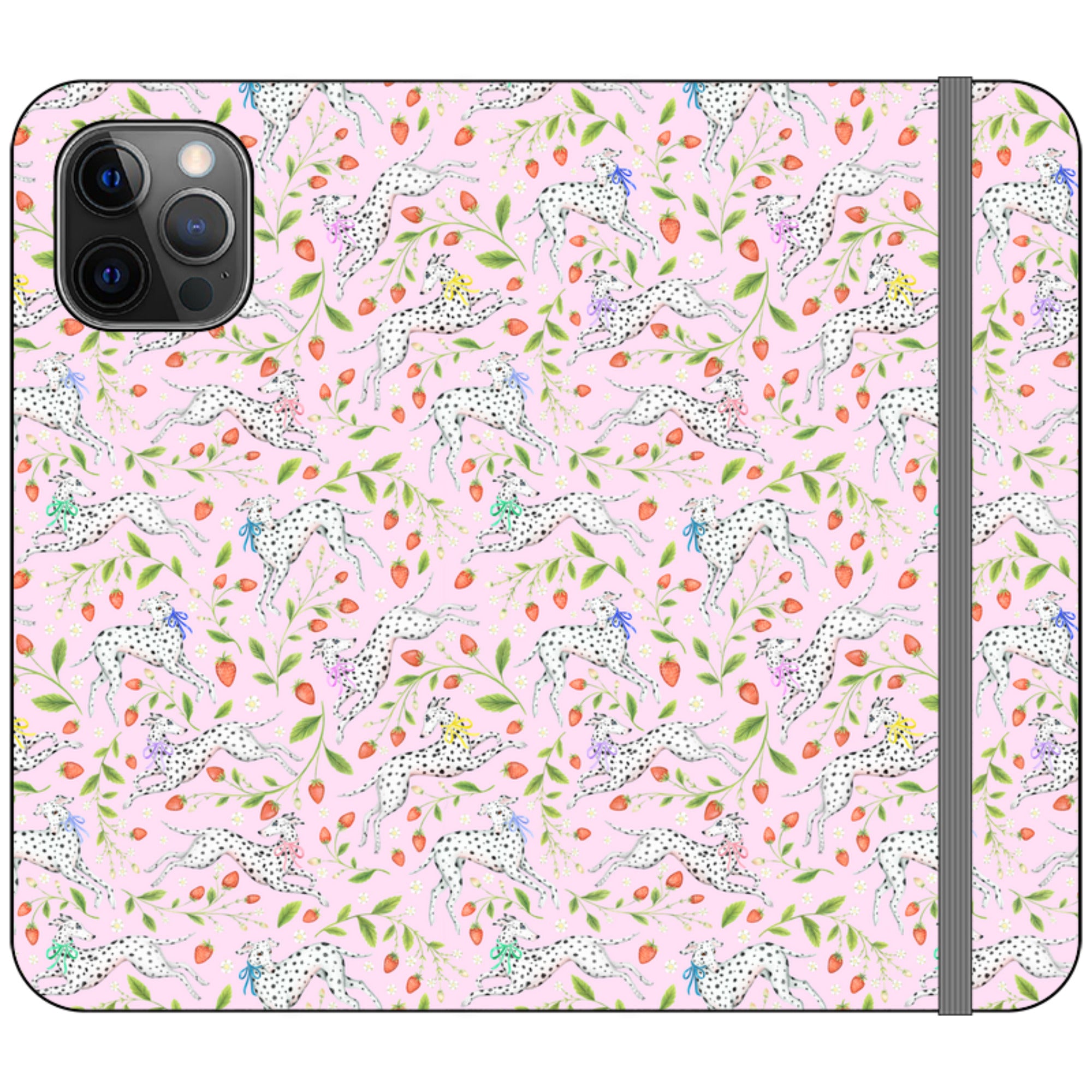 Spots and Strawbs Wallet Case By Catherine Rowe