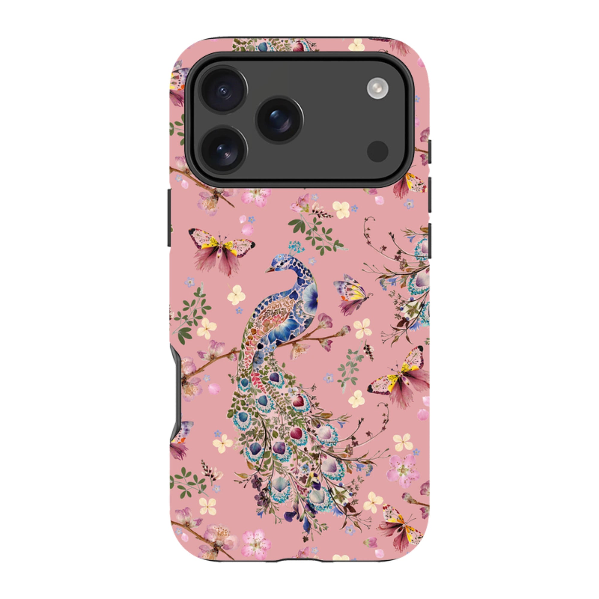 iPhone Tough Case - Peacock and Cherry Blossoms Lupine By Helen Ahpornsiri