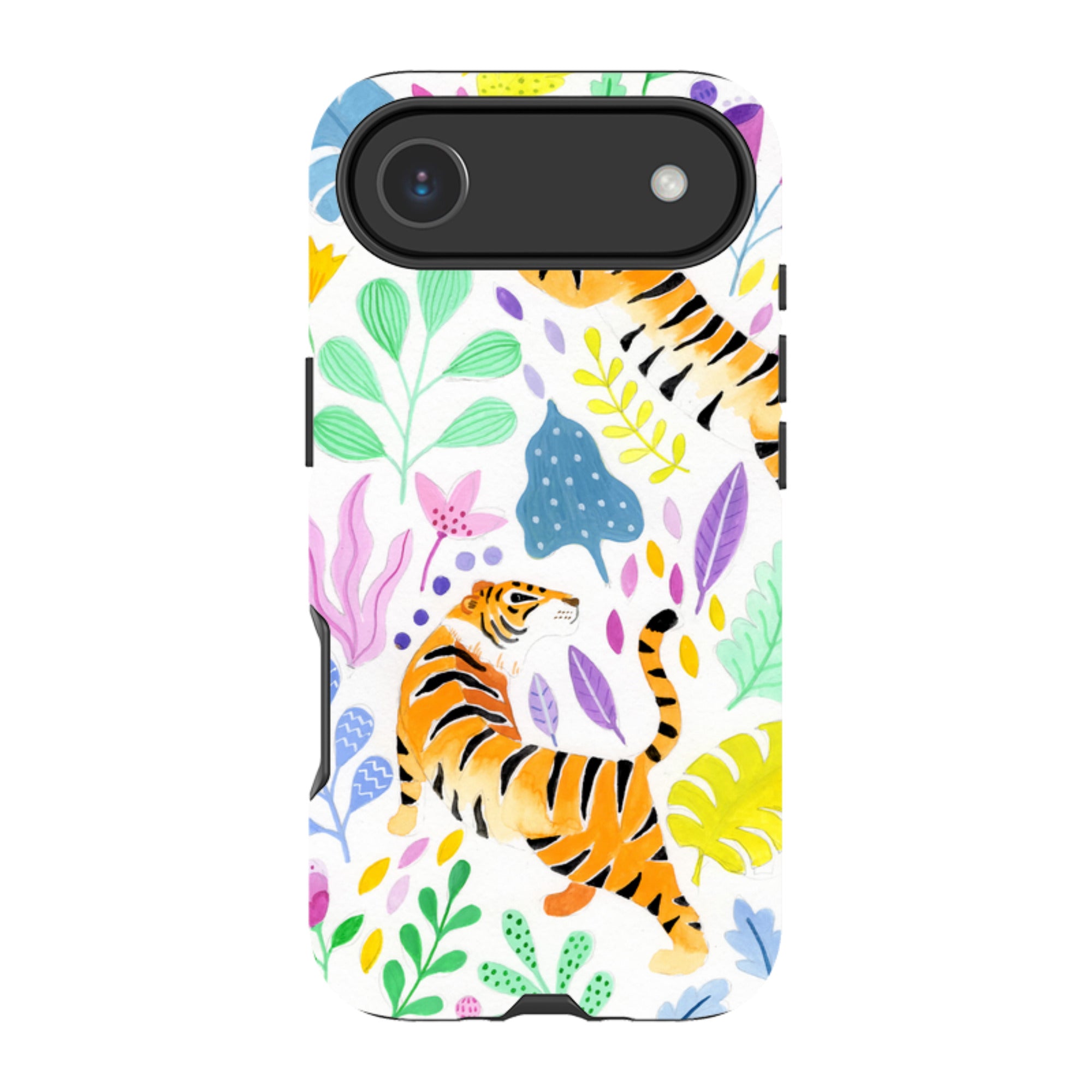 iPhone Tough Case - Tigers And Flowers By Bex Parkin