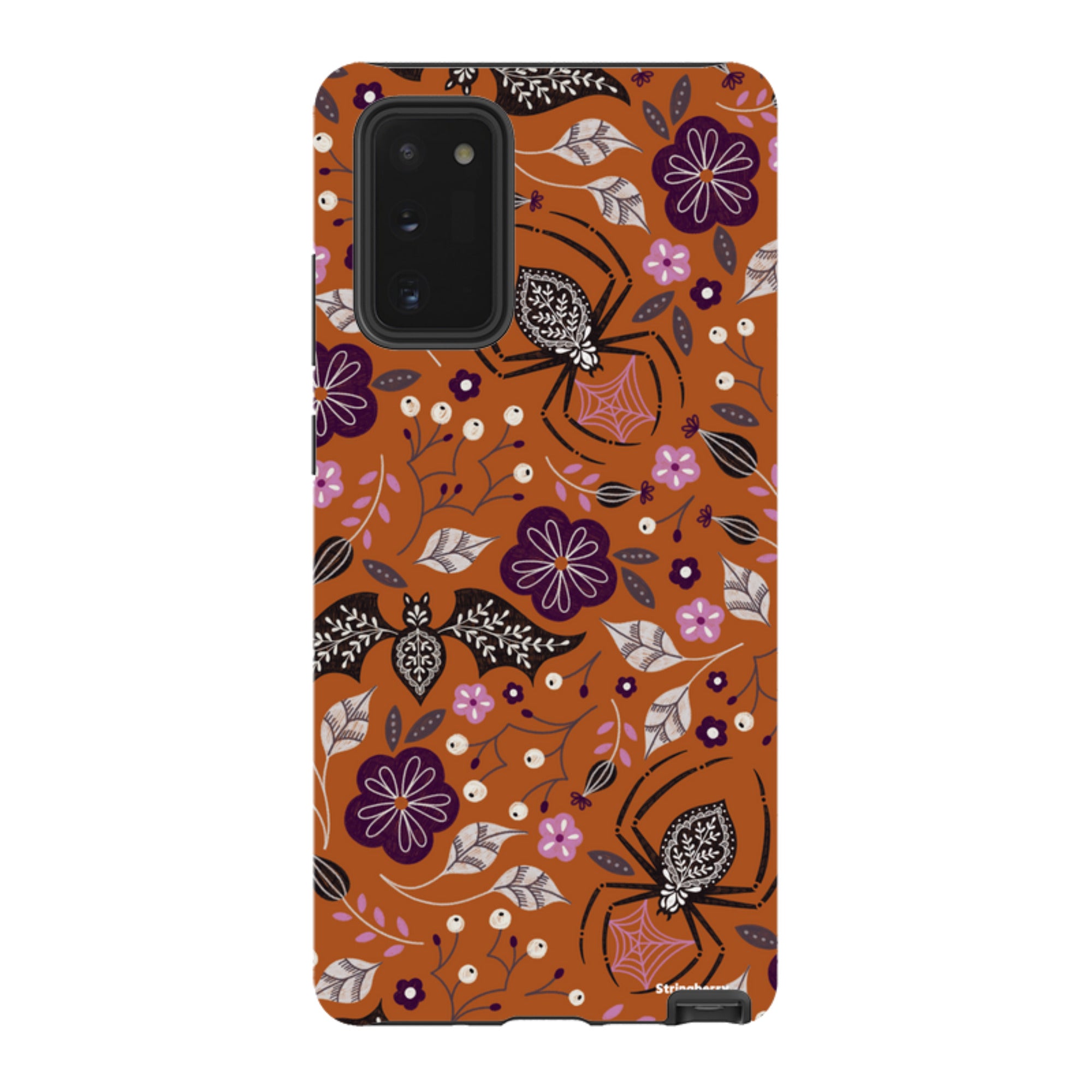 Samsung Tough Case - SpiderBat Pattern Orange By Jenny Zemanek