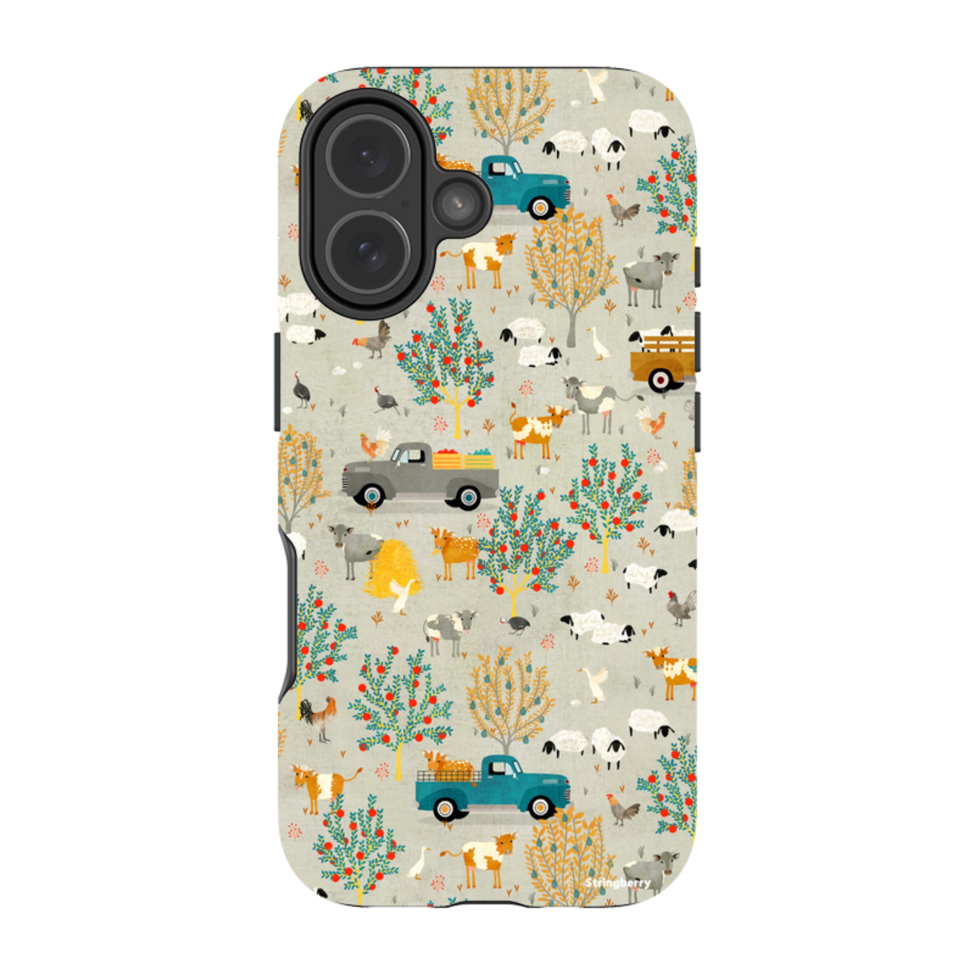 iPhone Tough Case - Farm Life Grey By Katherine Quinn