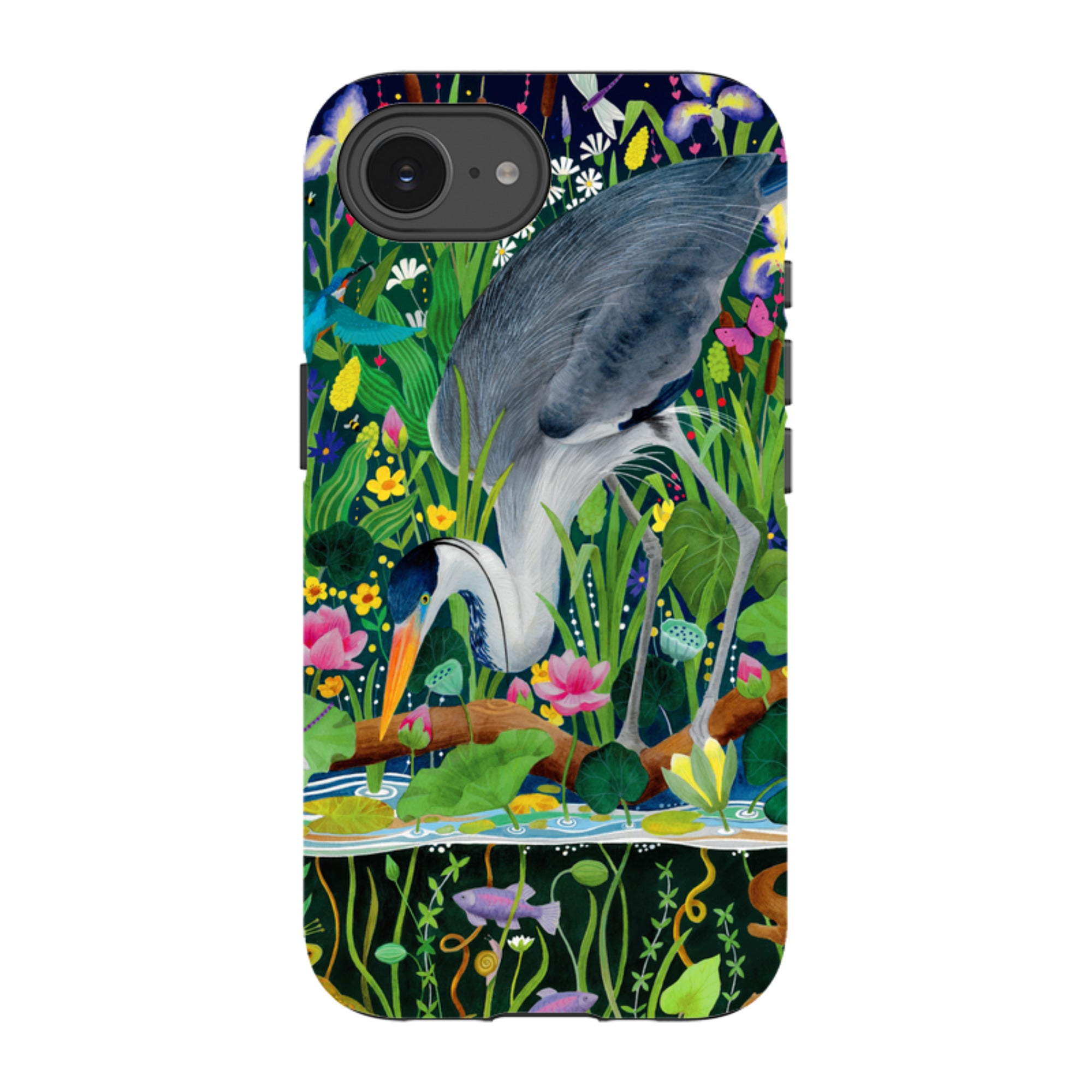 iPhone Tough Case - Heron Fishing By Bex Parkin