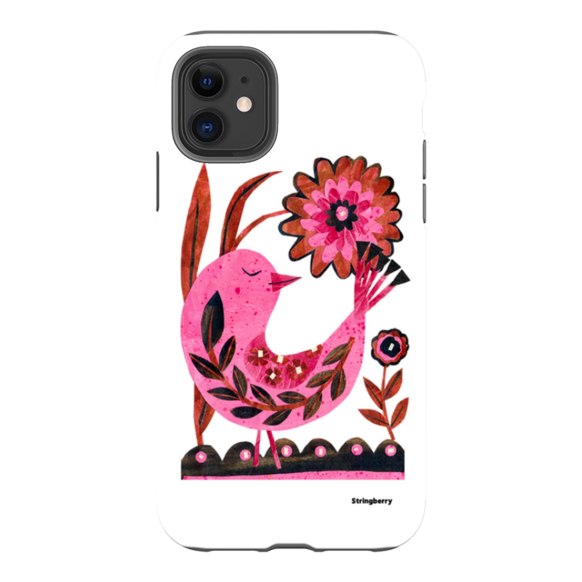 iPhone Tough Case - Folk Floral Bird By Tracey English