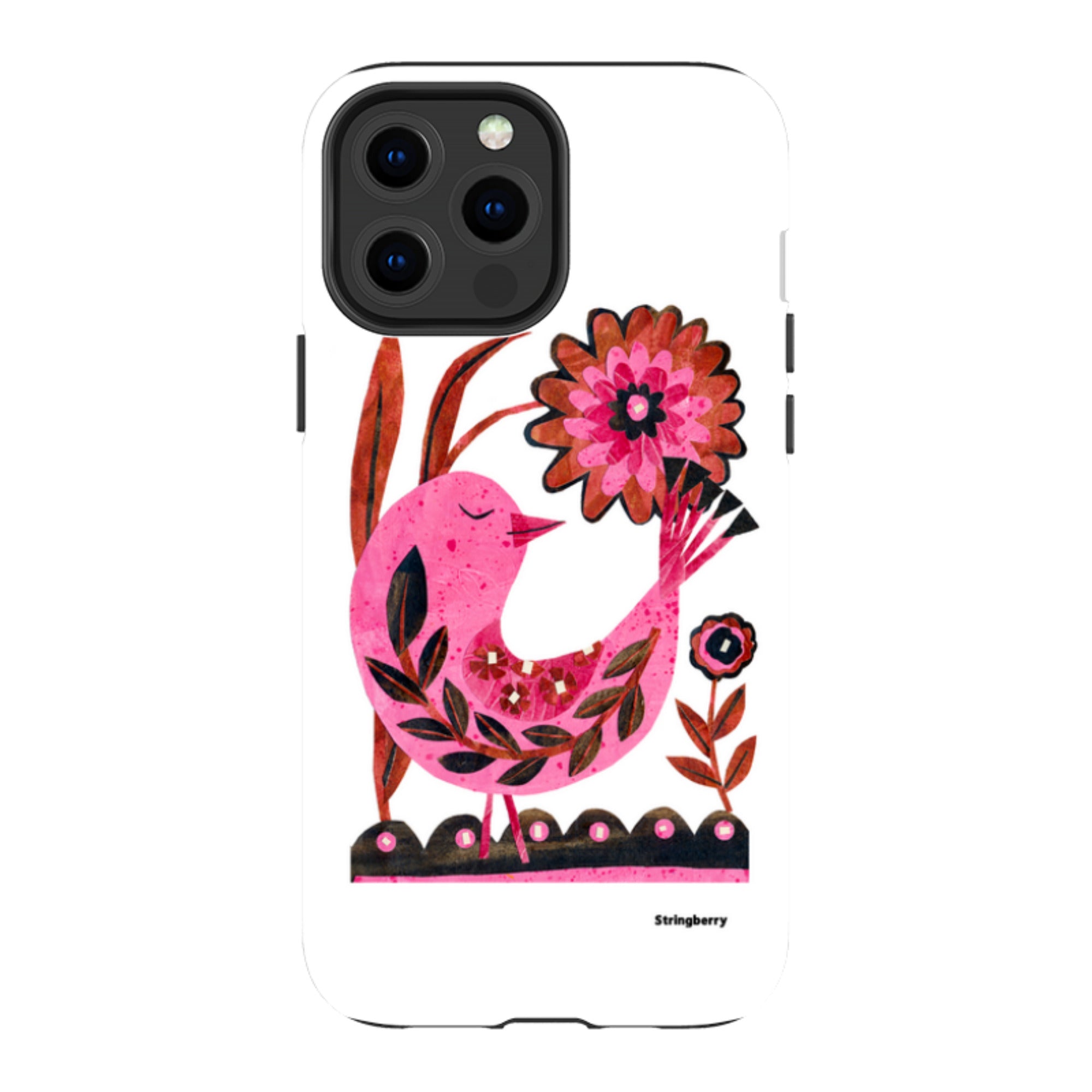 iPhone Tough Case - Folk Floral Bird By Tracey English
