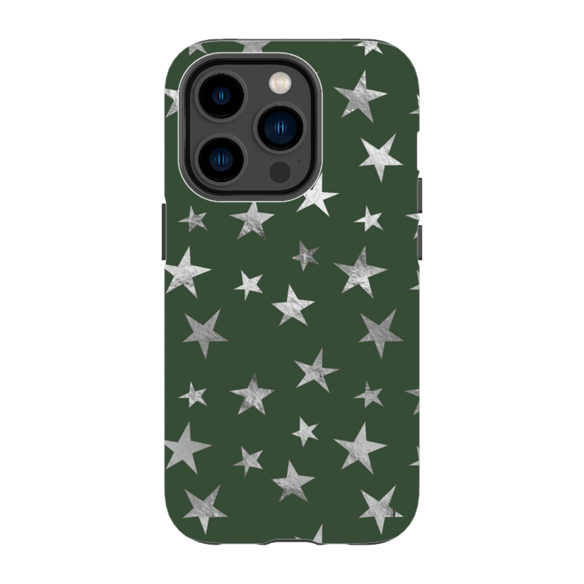 iPhone Tough Case - Green and Silver Stars