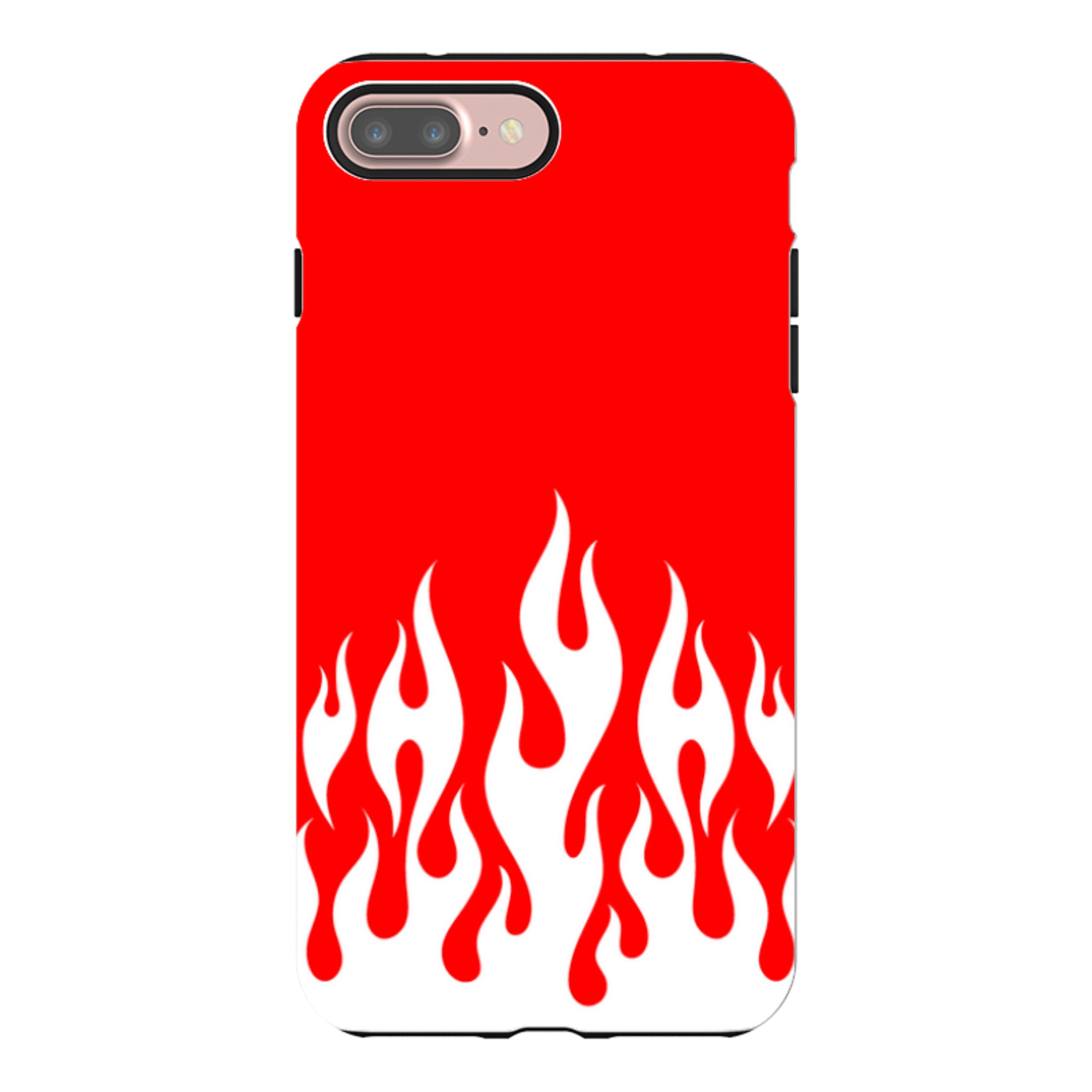 iPhone Tough Case - White Flames Red