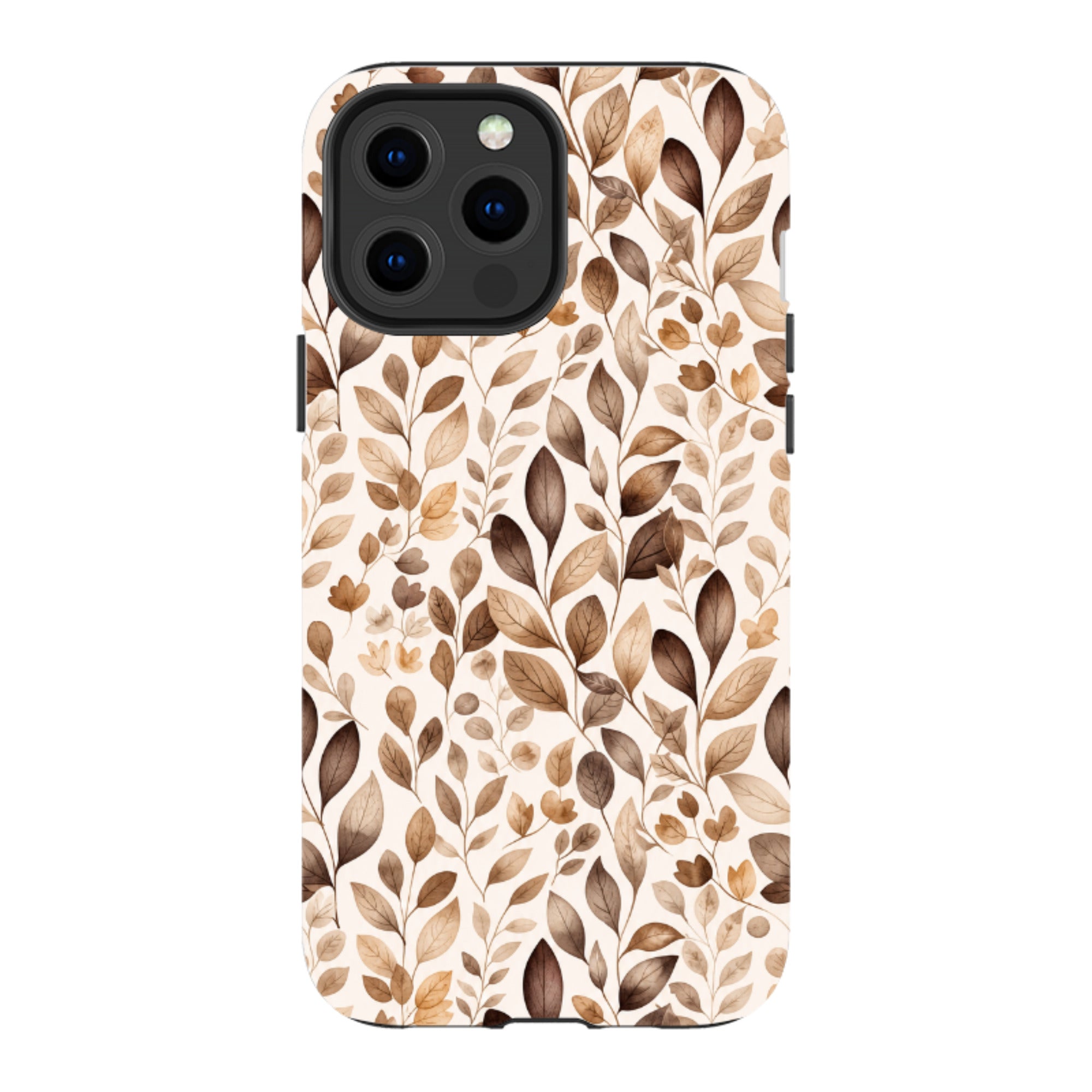 iPhone Tough Case - Beige Aesthetic Leaves